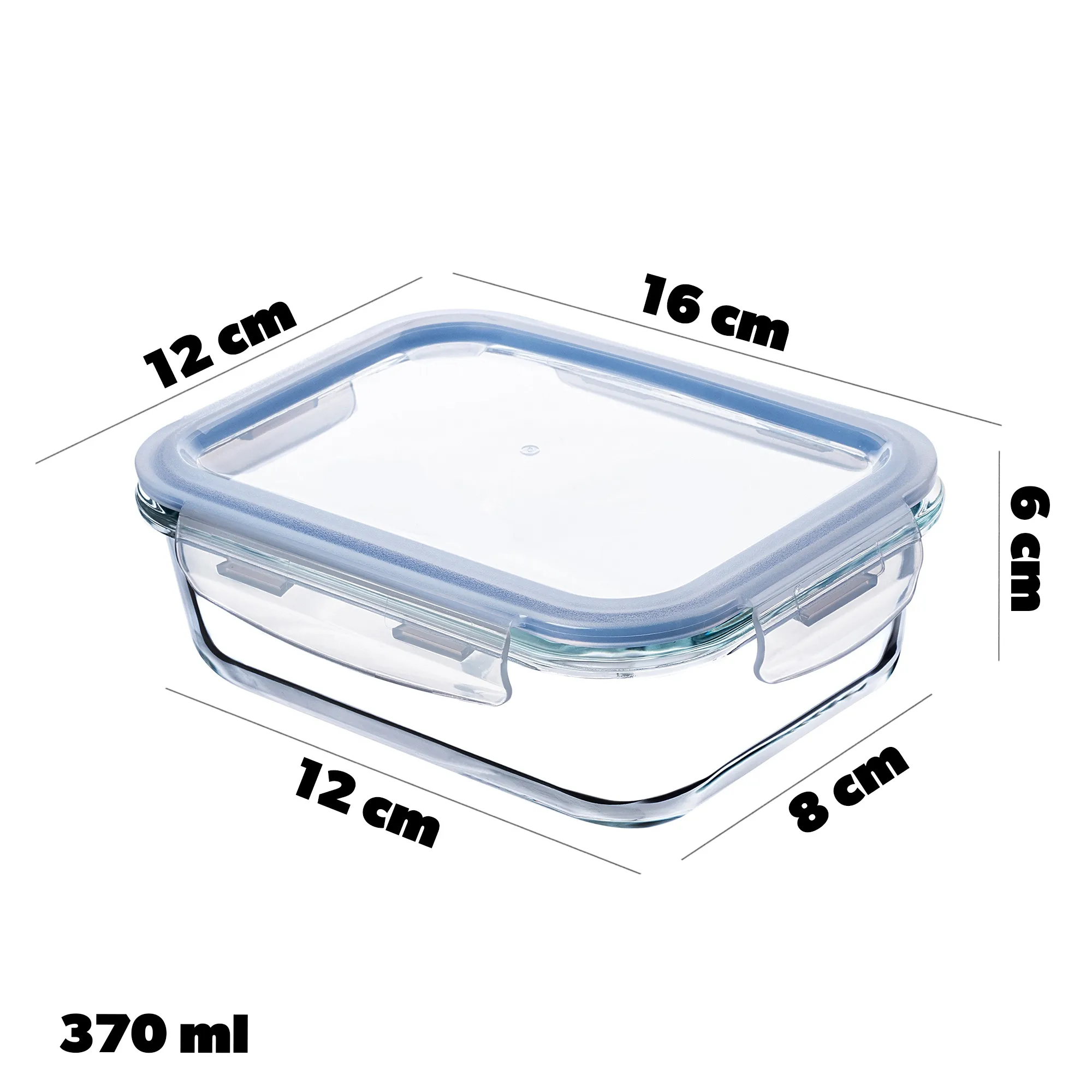 Athie stačiakampių indelių rinkinys 370 ml + 640 ml + 1040 ml