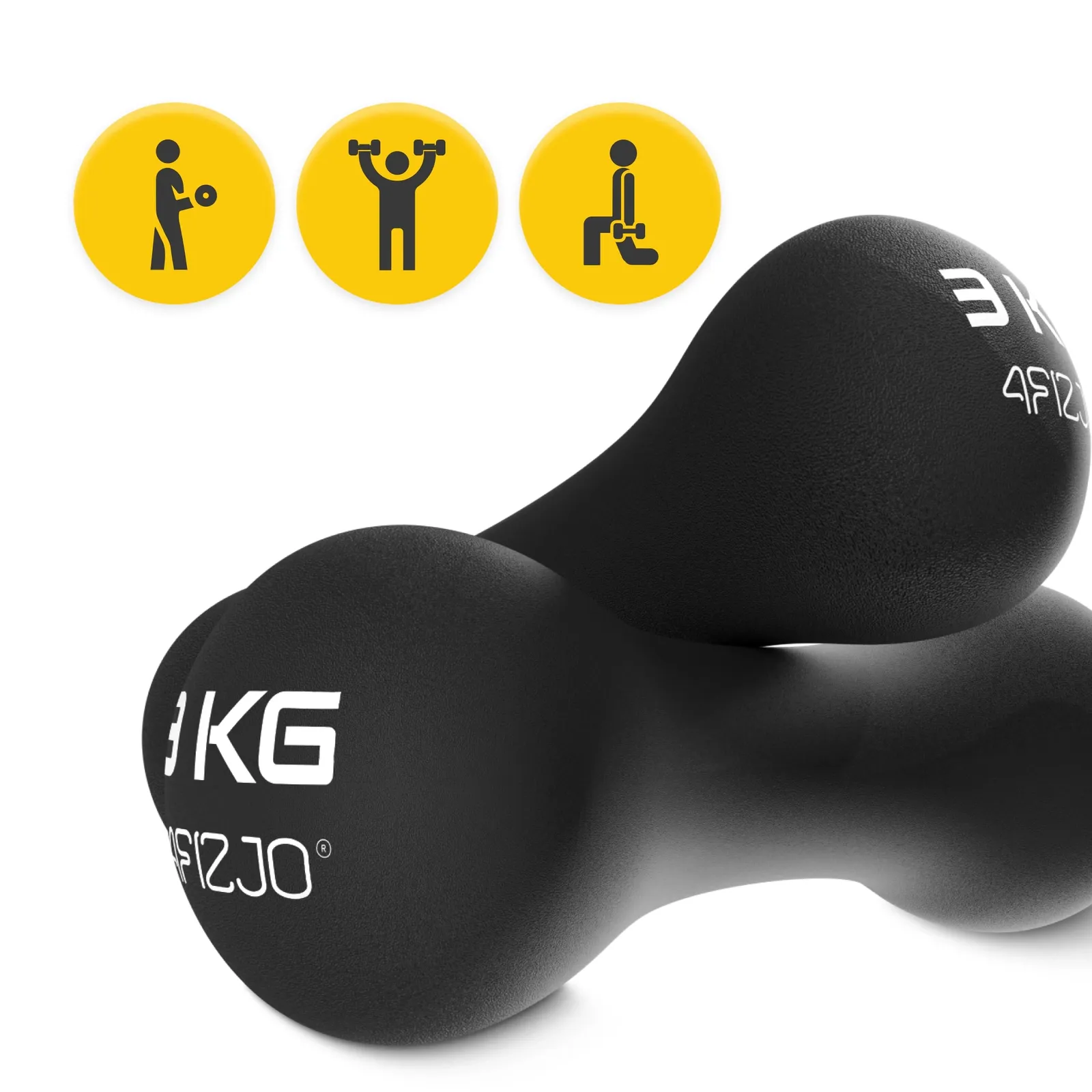 Ketaus hanteliai 8 formų pratimams 2 x 3 kg