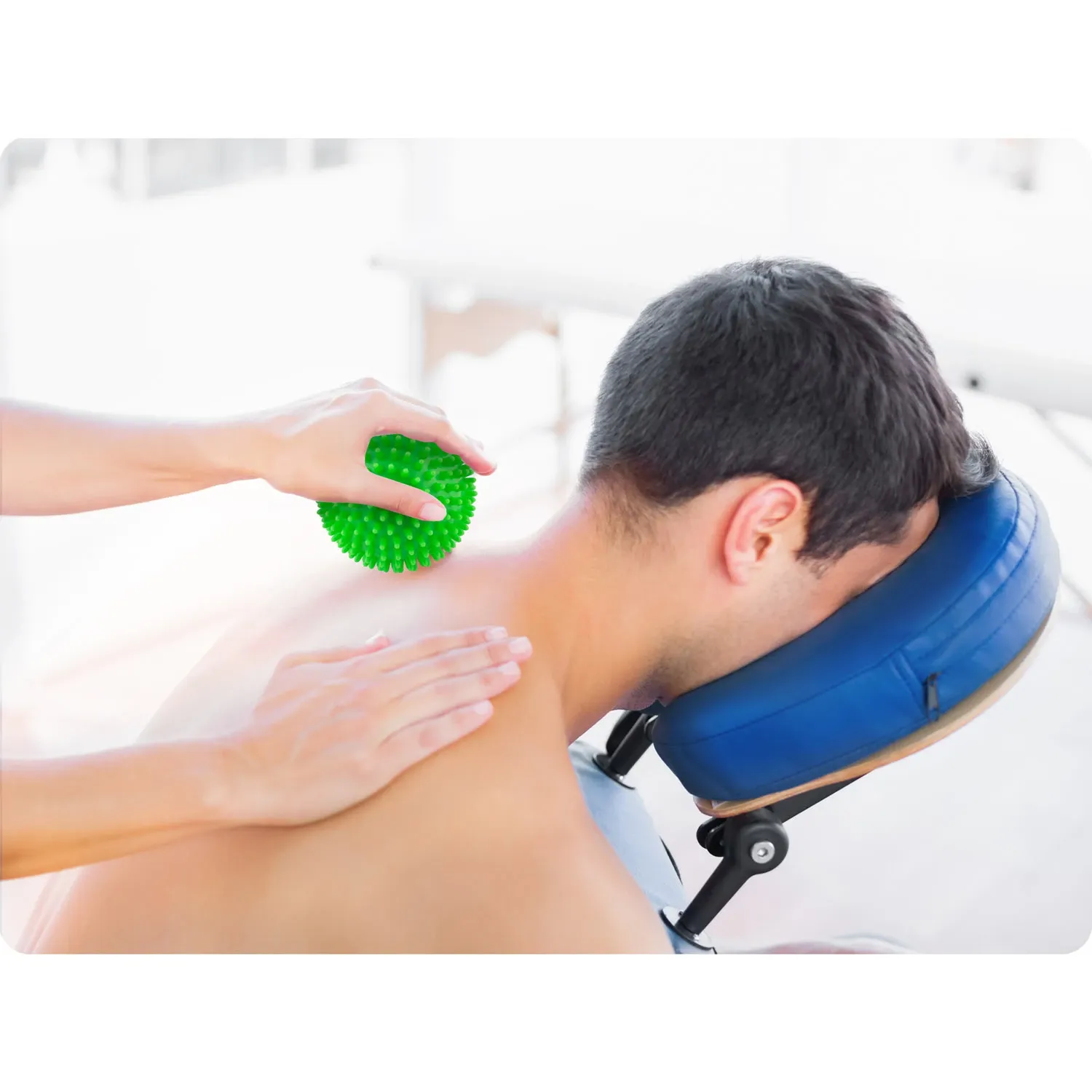 Masažo ir fitneso kamuolys 9 cm NS-957 žalias - nuotrauka 1