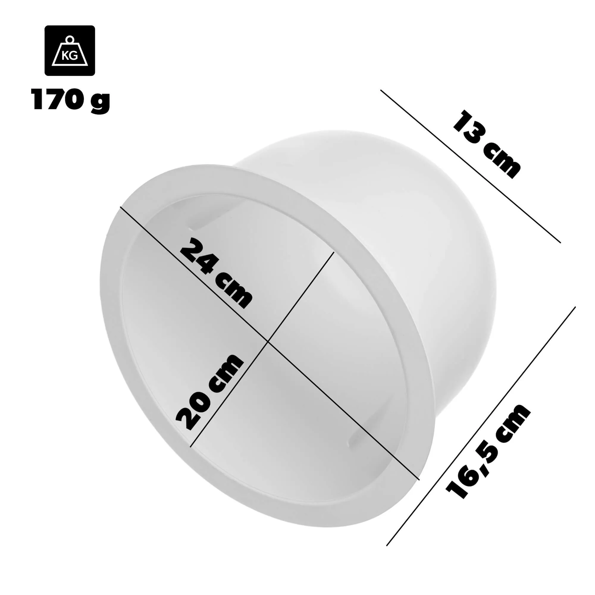Aytre gėlių lysvės įdėklas 24 cm baltas