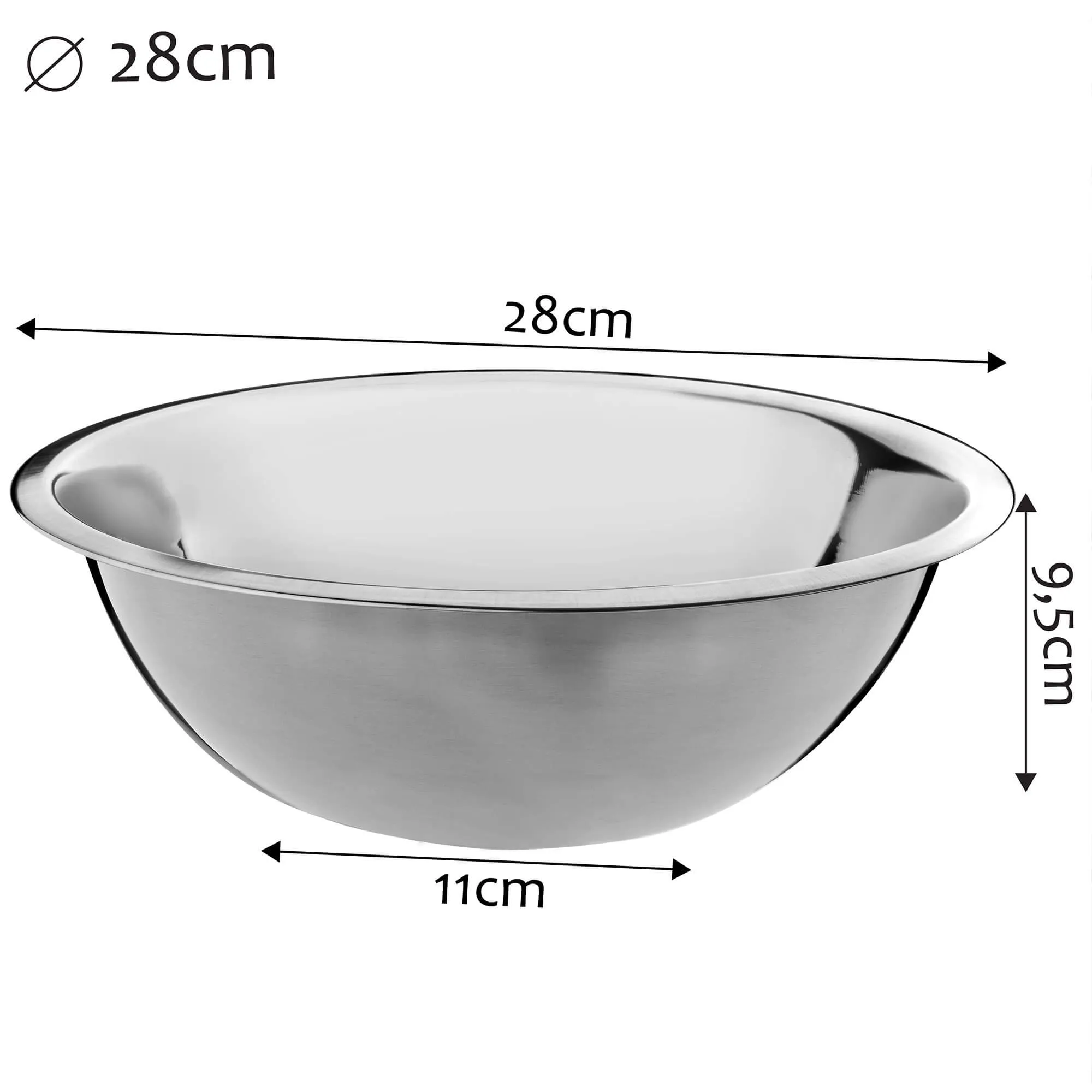 Fjus nerūdijančio plieno virtuvinis dubuo 28 cm