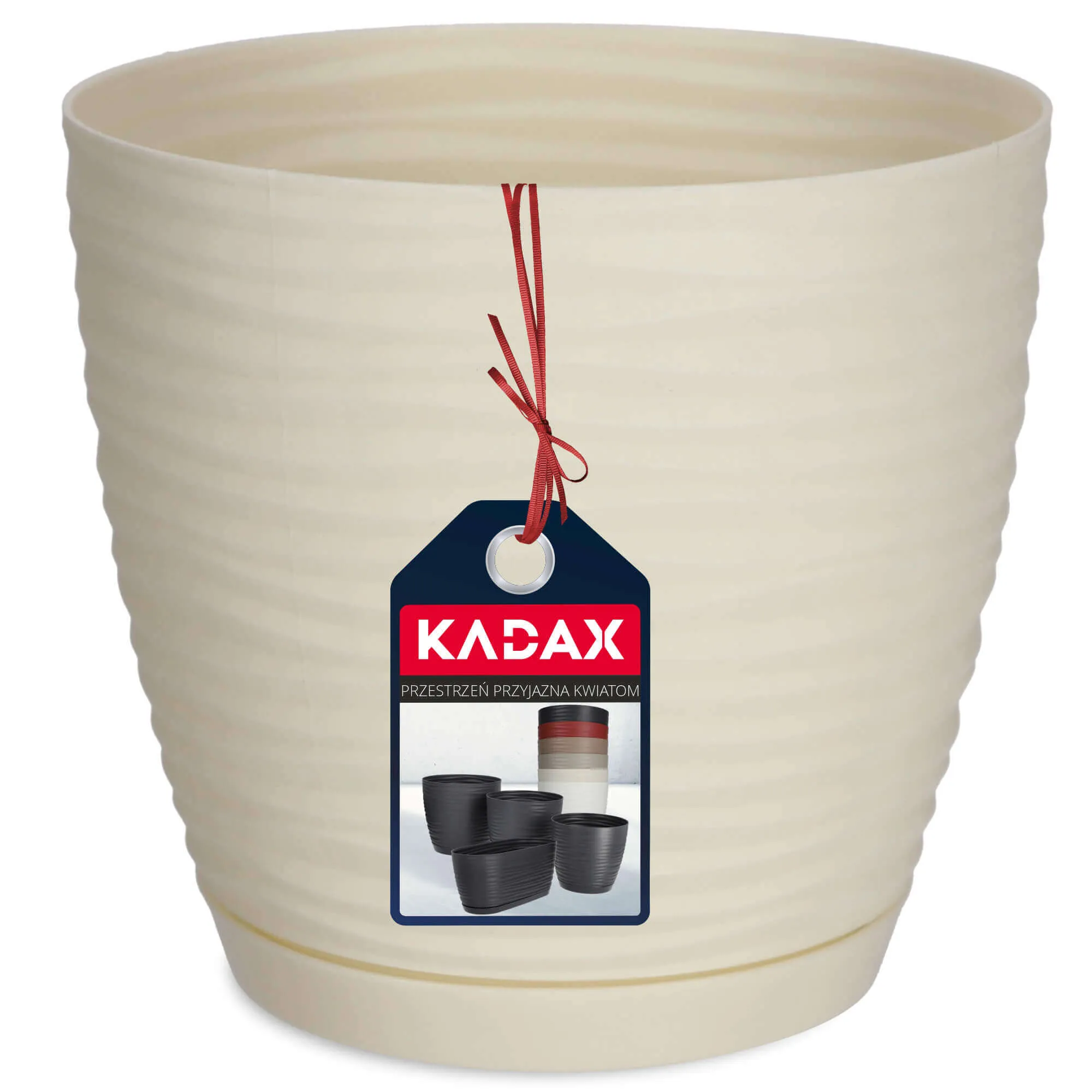 Apvalus gėlių vazonas su lėkštute 15 cm