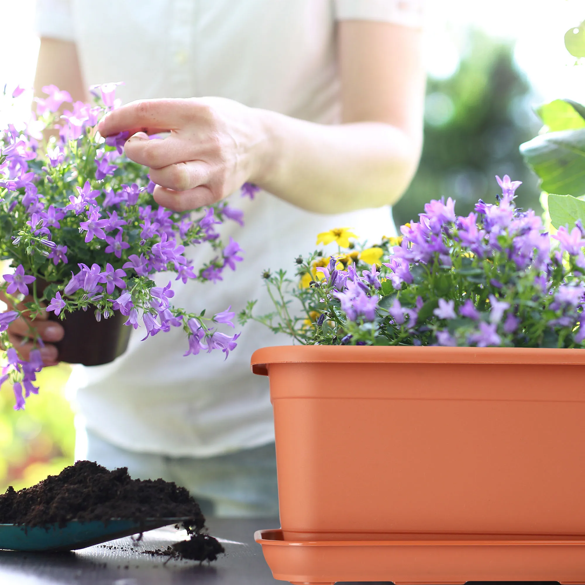 „Evron“ balkono dėžė su pagrindu ir rankenomis
