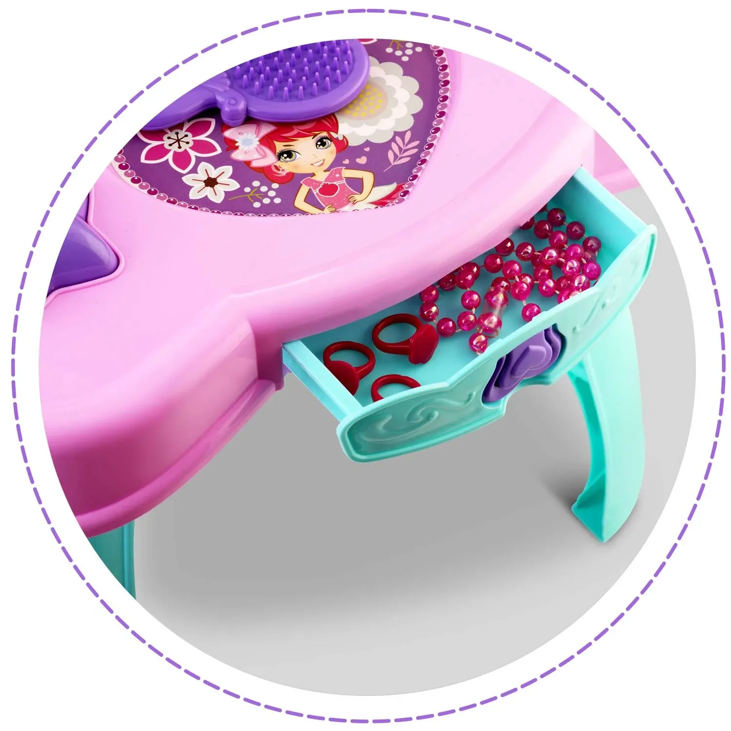 Ricokids 773200 Tualetinis staliukas su veidrodžiu mergaitėms - nuotrauka 1