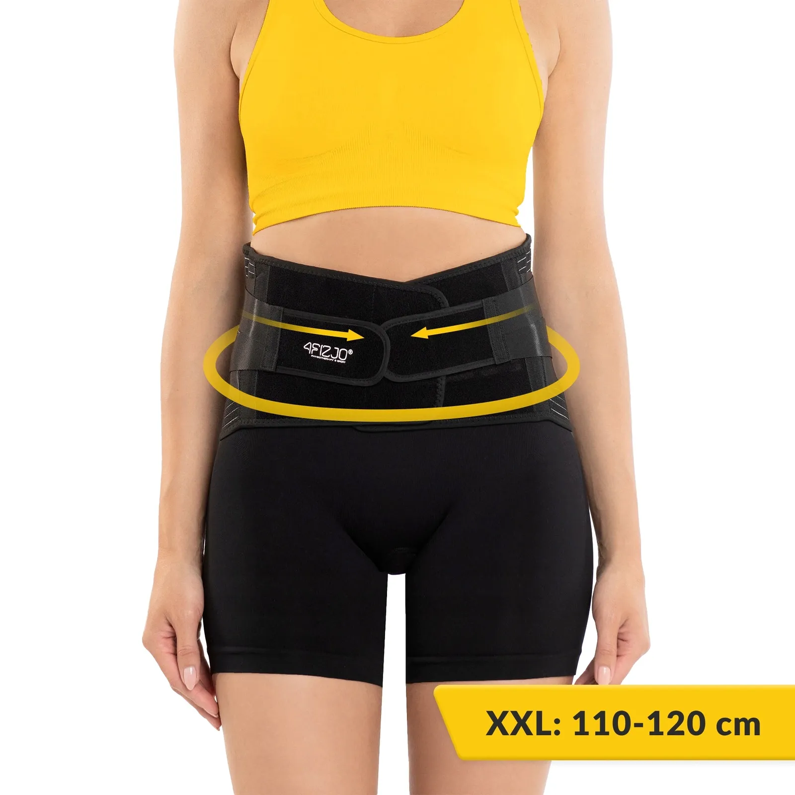 XXL dydžio juodos spalvos ortopedinis diržas juosmens stuburui