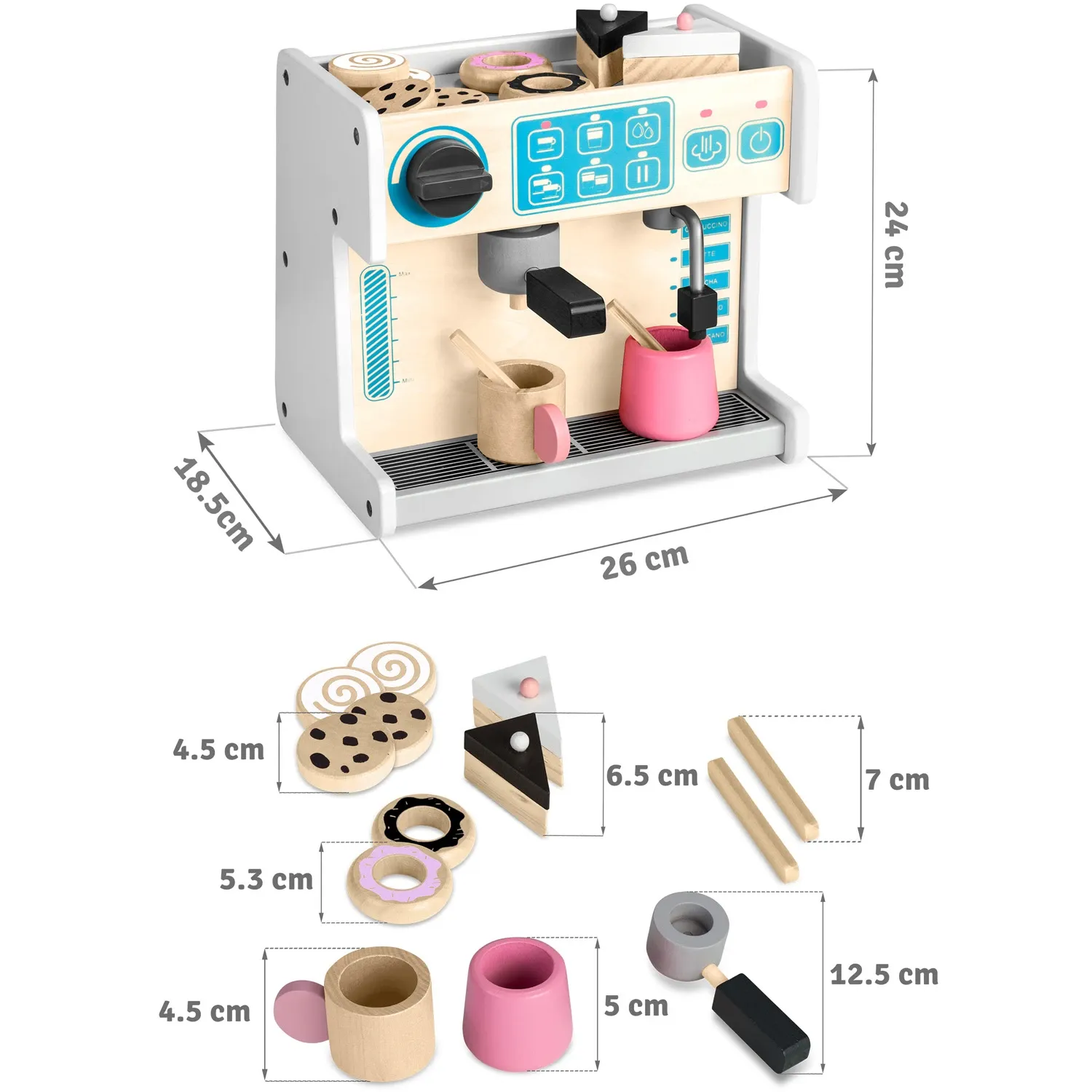 „Ricokids 785101“ baltas kavos aparatas su saldainiais - nuotrauka 1