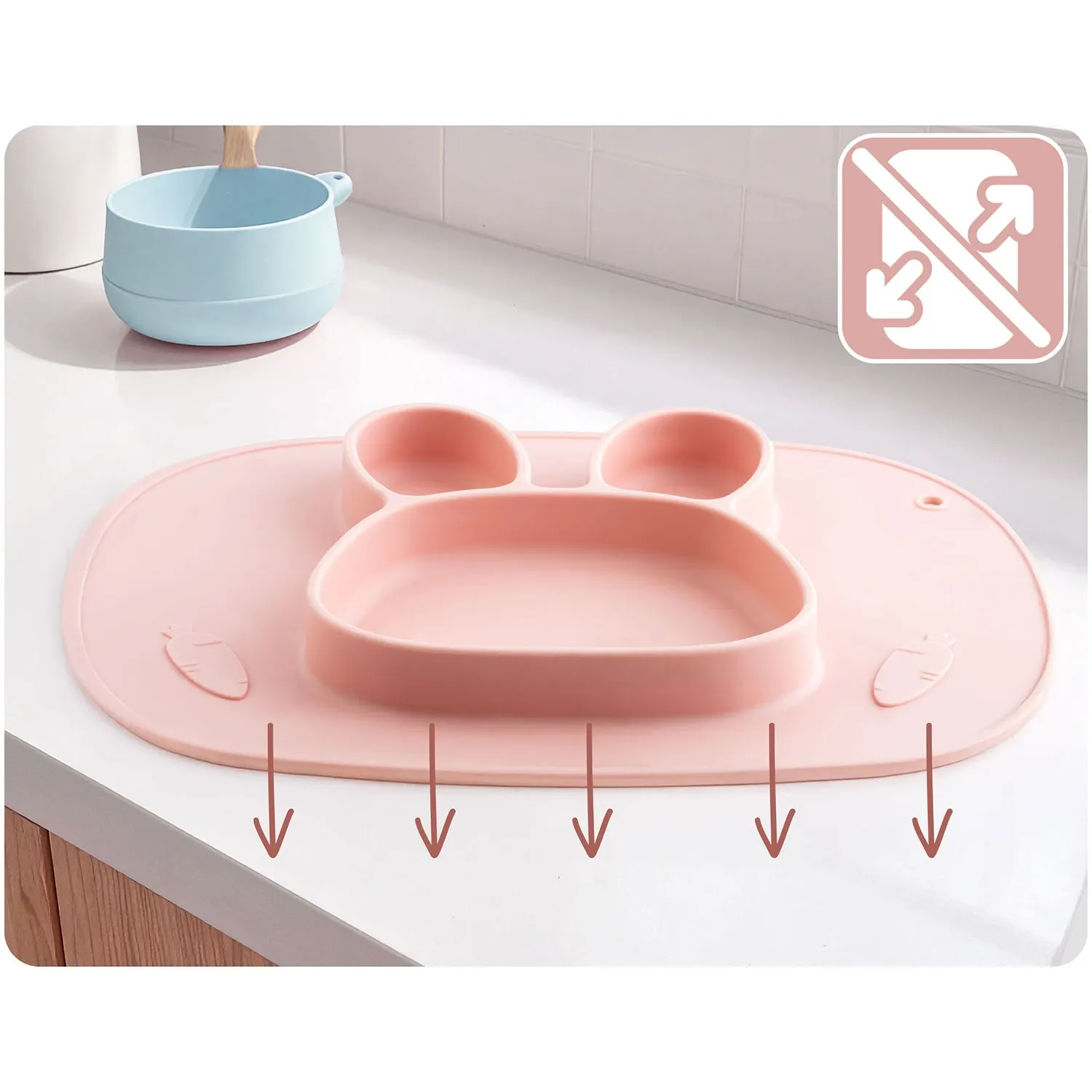 „Ricokids“ triušio silikoninė maitinimo lėkštė vaikams - nuotrauka 1