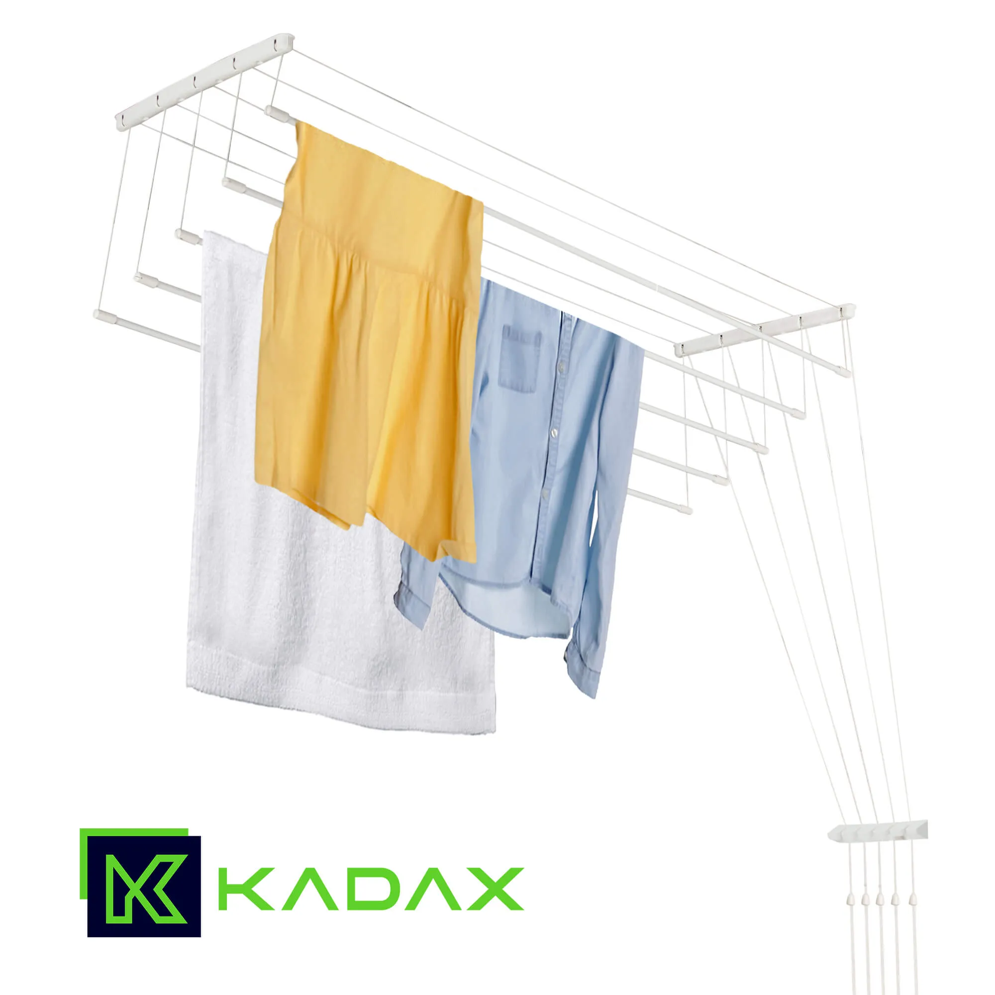 Resiga lubinė drabužių džiovyklė, 5 strypai, 150 cm, balta