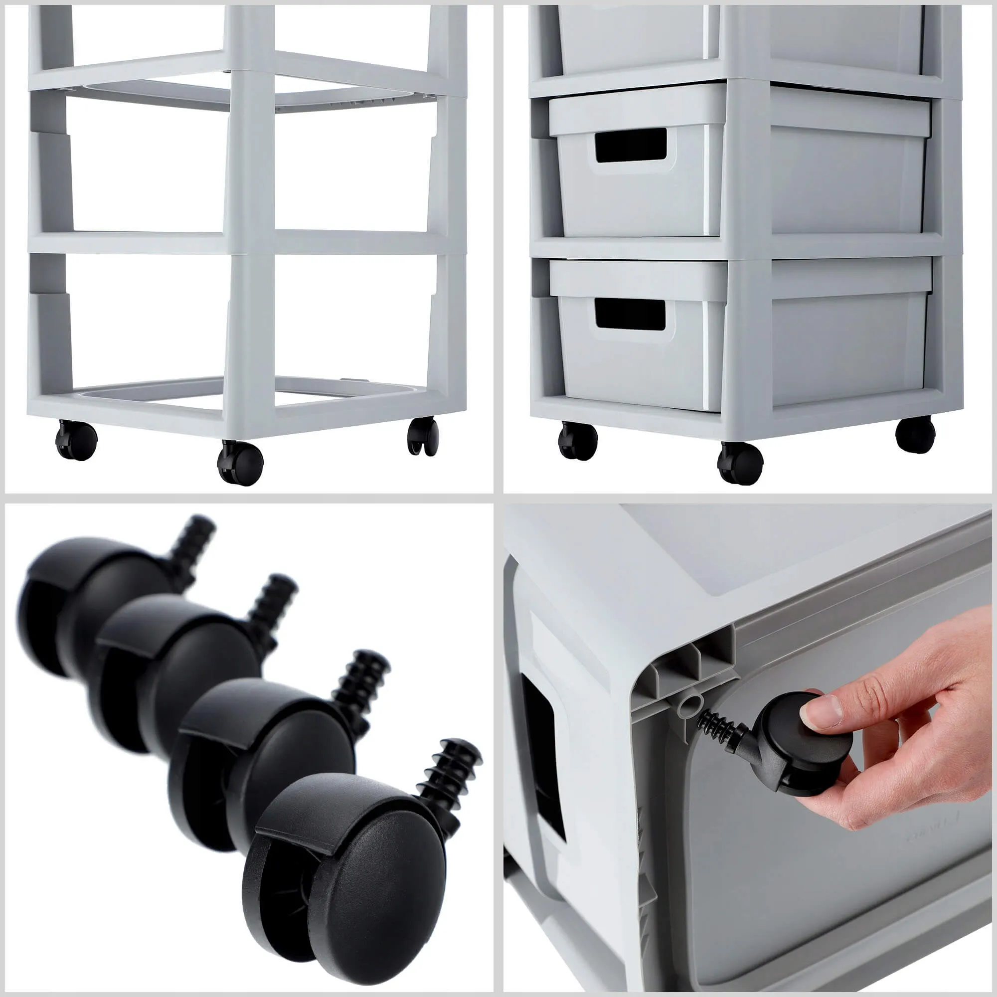 Curver Infinity lentyna 4 x 11 l, tamsiai pilka