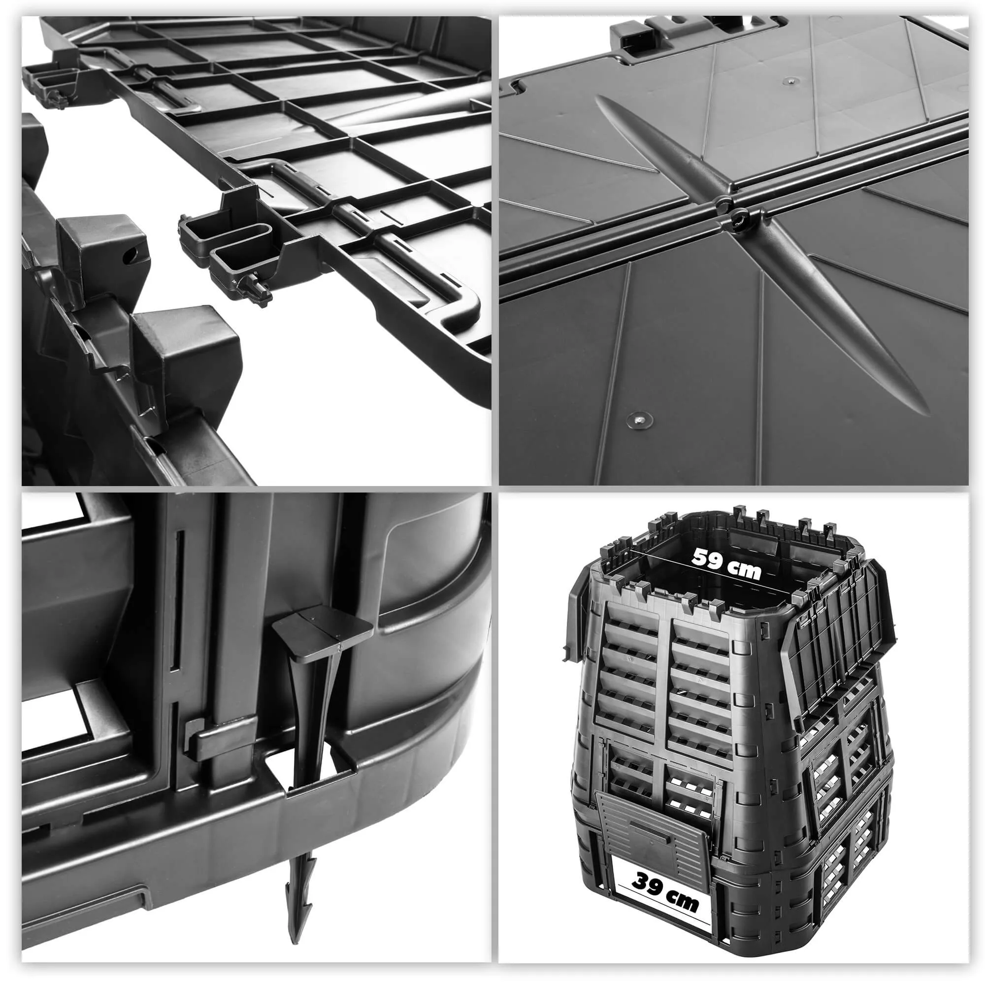 Boko 740L sodo kompostinė, juoda