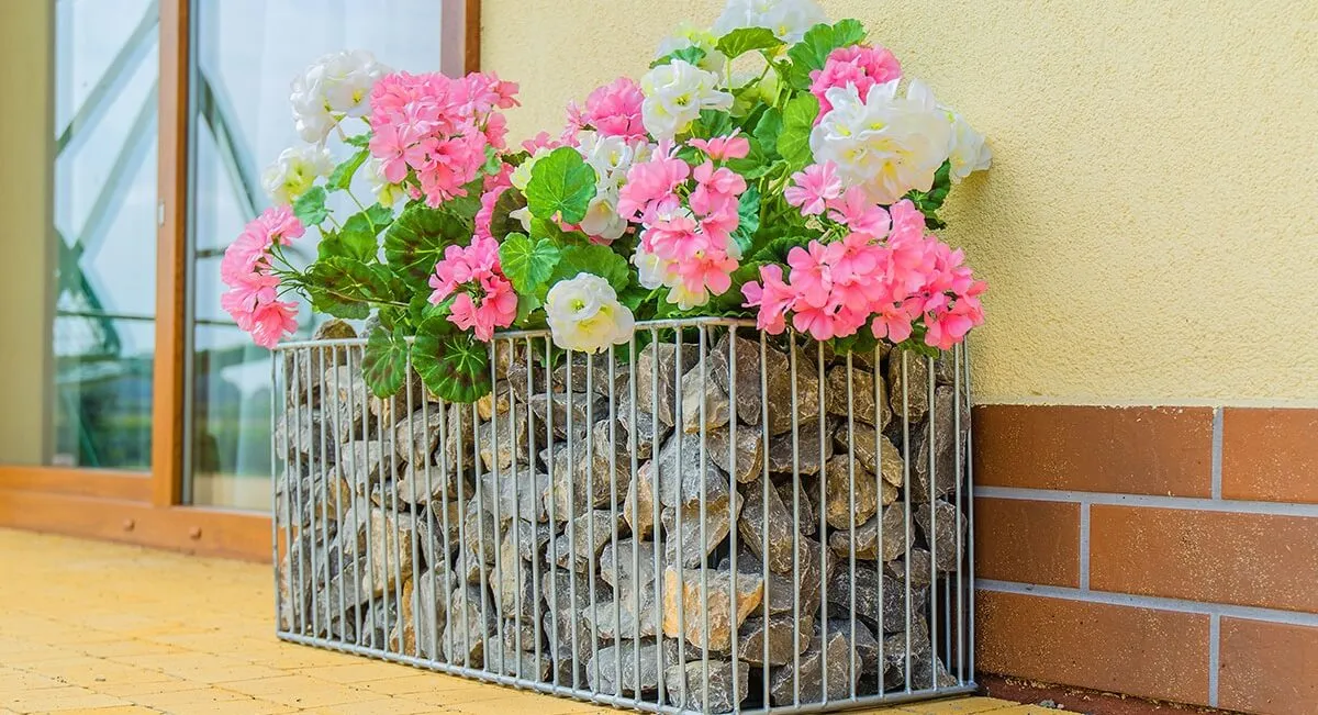 Plieninis gabioninis vazonas 25 x 72 cm