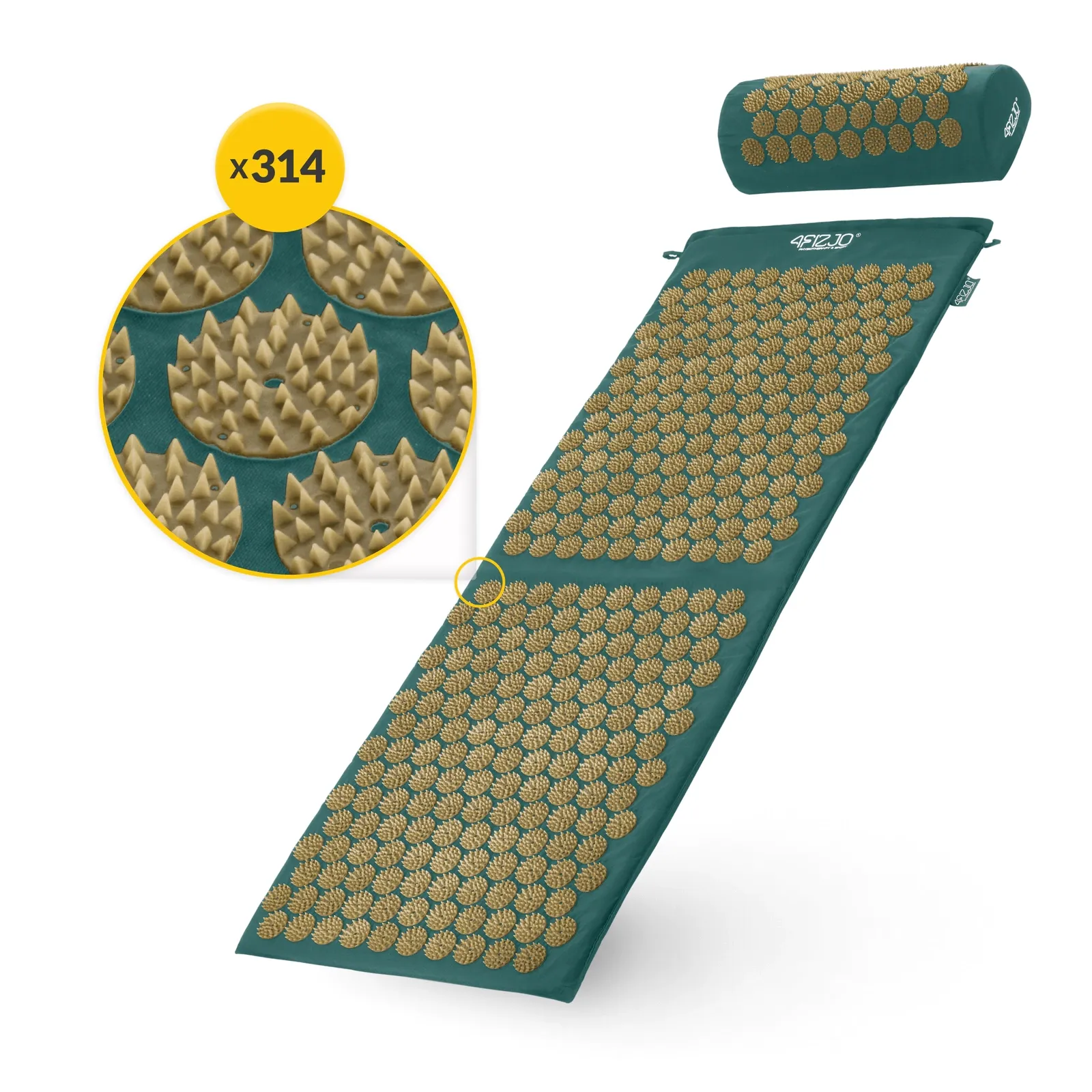 Didelis akupresūros kilimėlis su pagalvėle