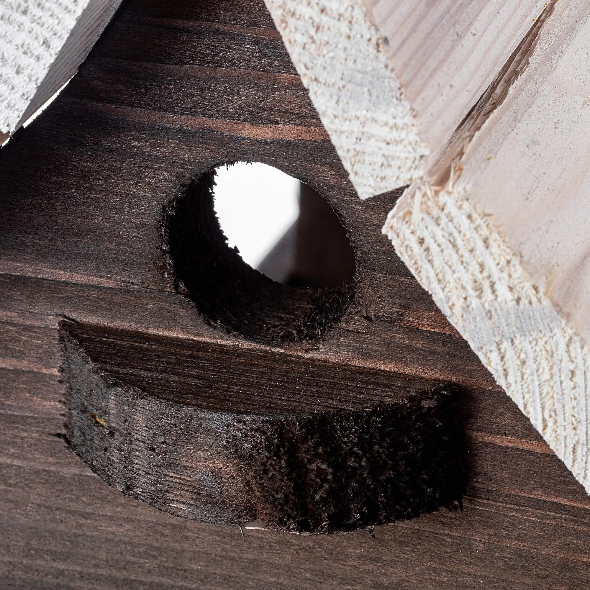 Arbis paukščių lesyklėlė, 30 x 25 cm, ruda ir balta