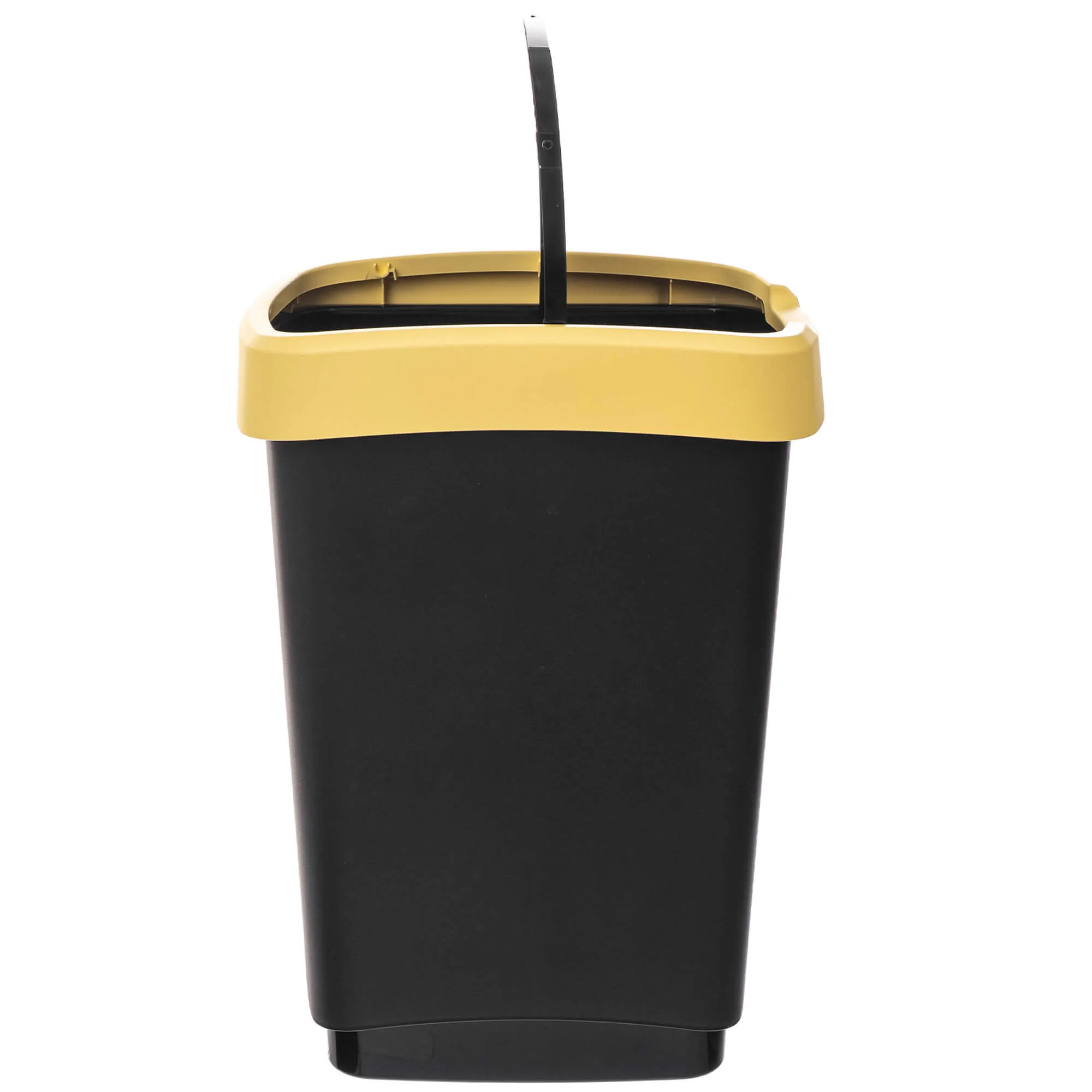 Morin 25 l šiukšliadėžė su besisukančiu dangčiu, juodos ir geltonos spalvos