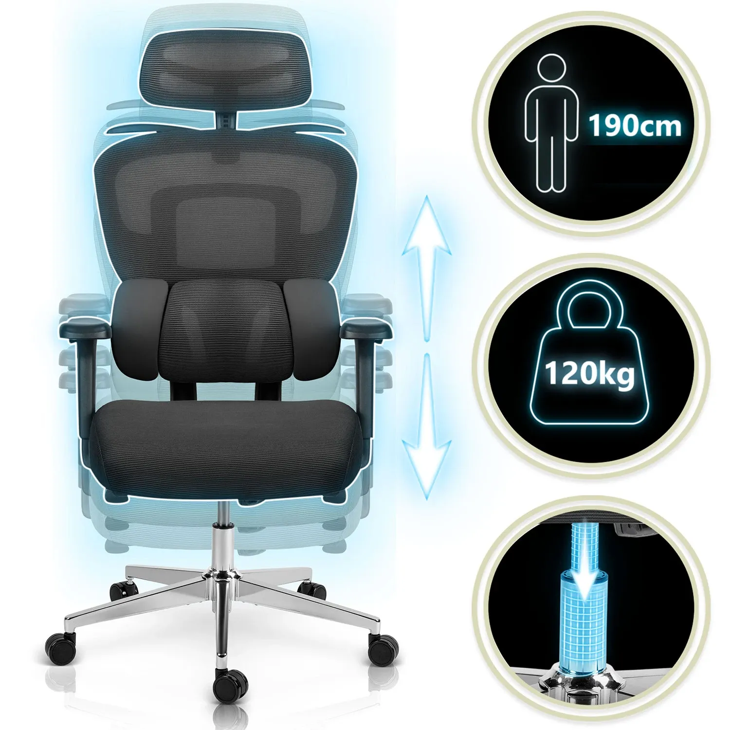 Sofotel Talin mikro tinklelio biuro kėdė – juoda - nuotrauka 1