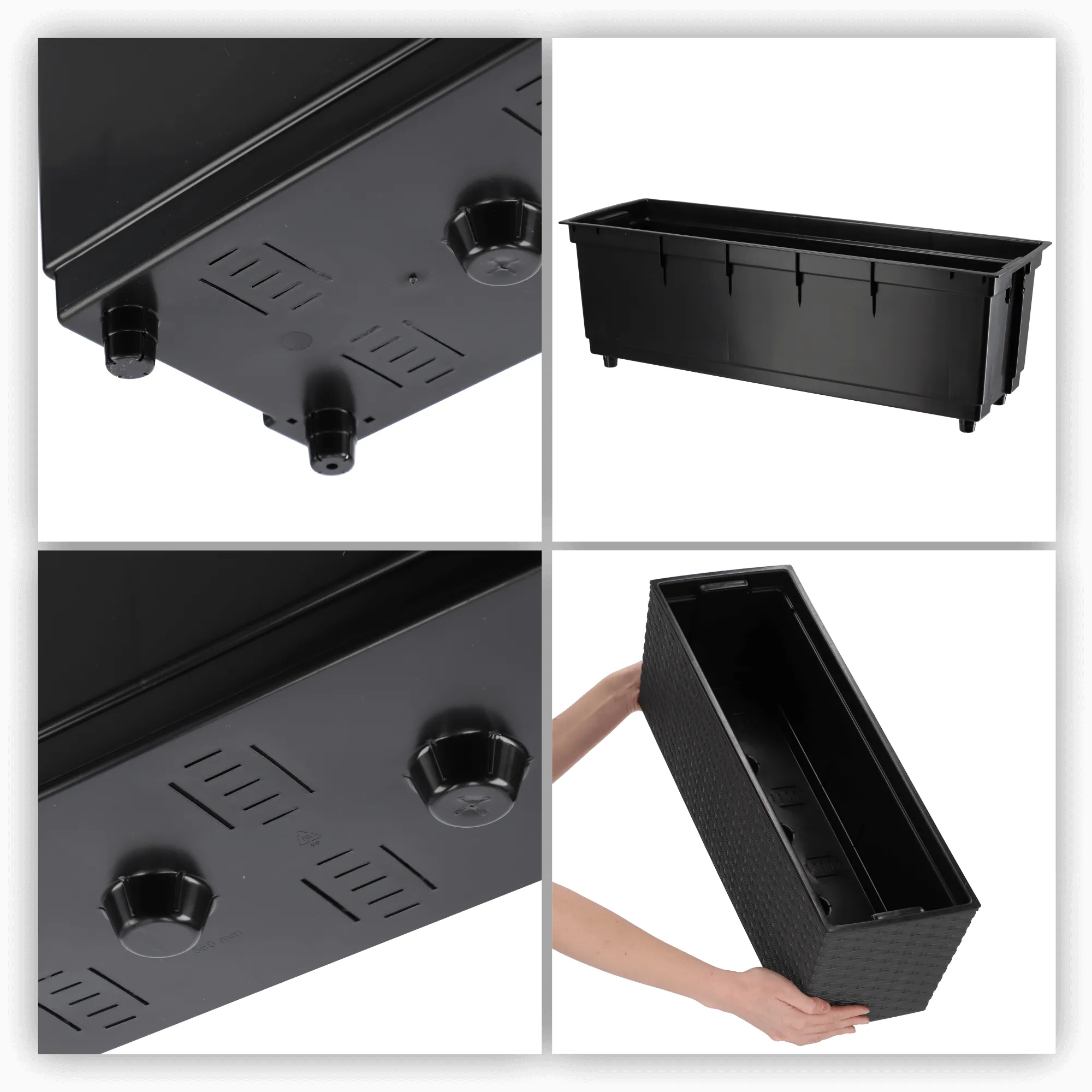 Balkoninis rotango vazonas su Murano įdėklu