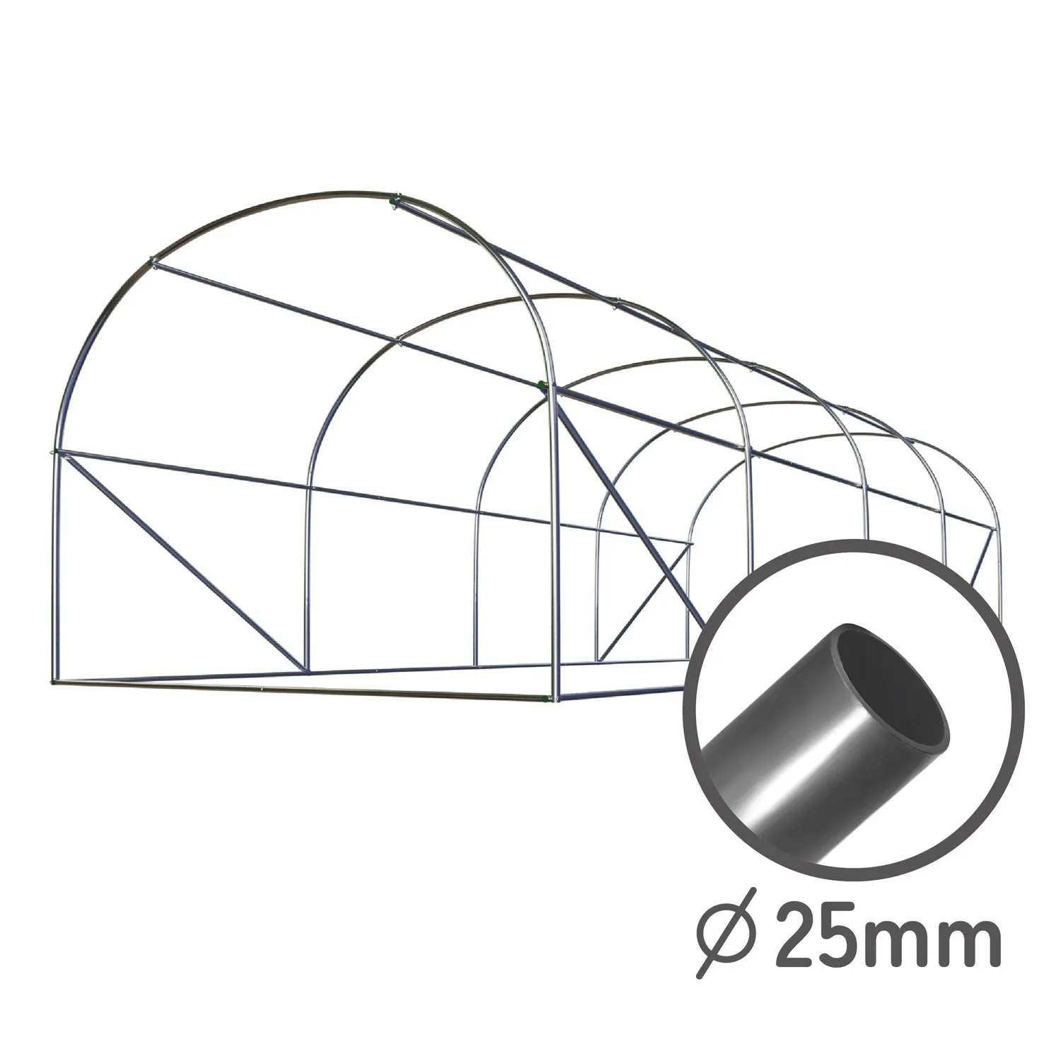 Sodo tunelis 2 x 4,5 m (9 m2) baltas Plonos - nuotrauka 1