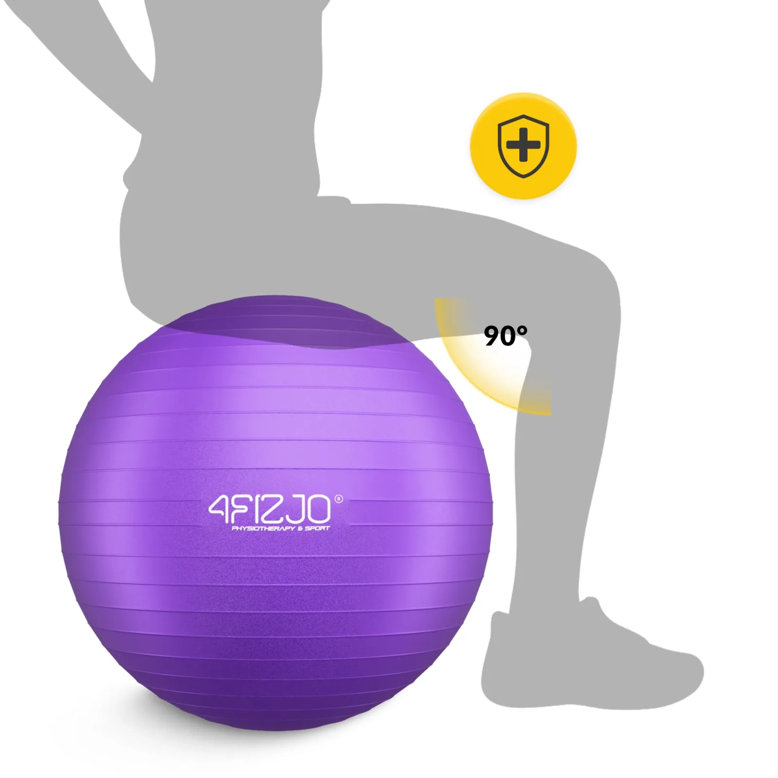 Pripučiamas gimnastikos kamuolys 75 cm violetinis