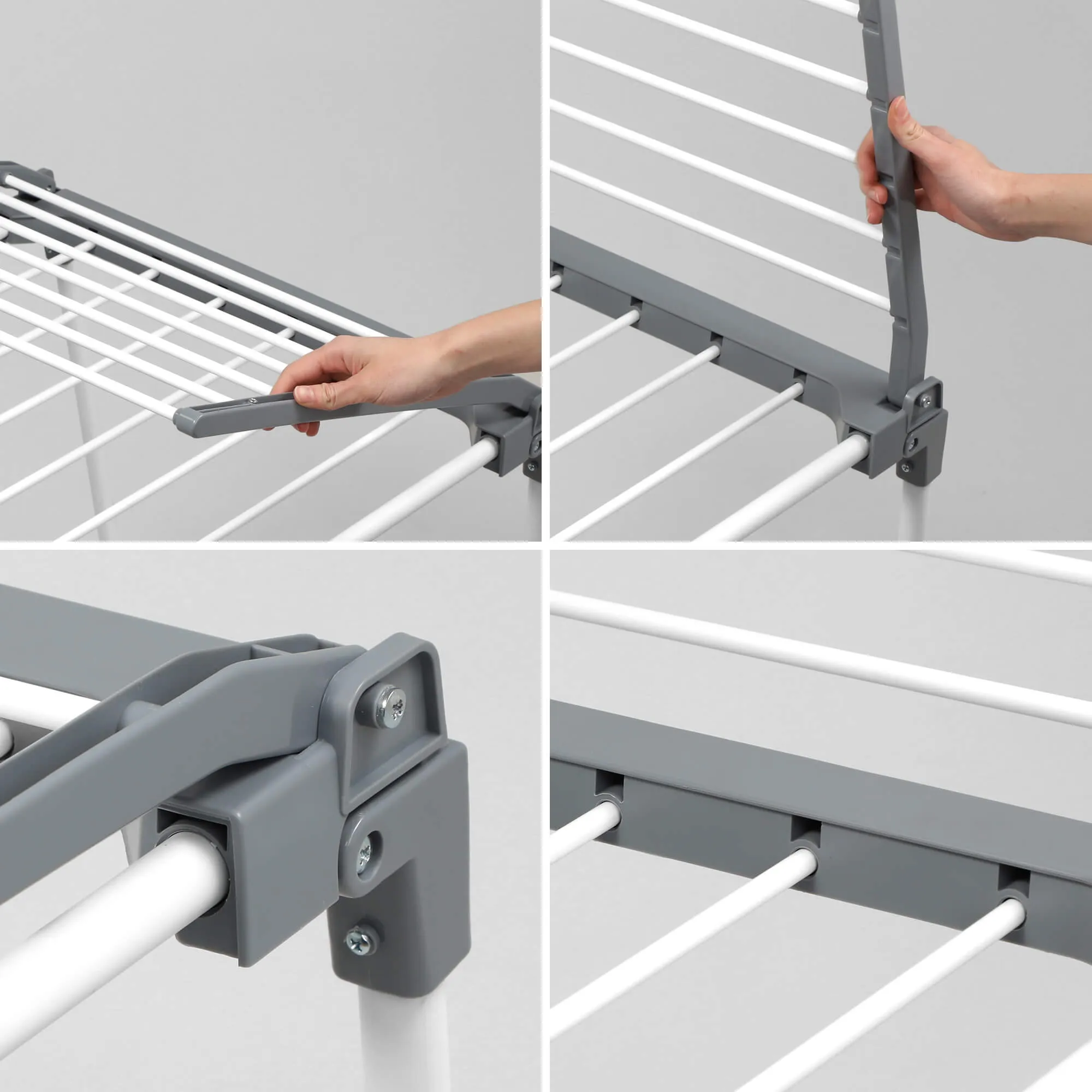 „Egen“ sulankstoma laisvai pastatoma drabužių džiovyklė, pilka, 170 cm