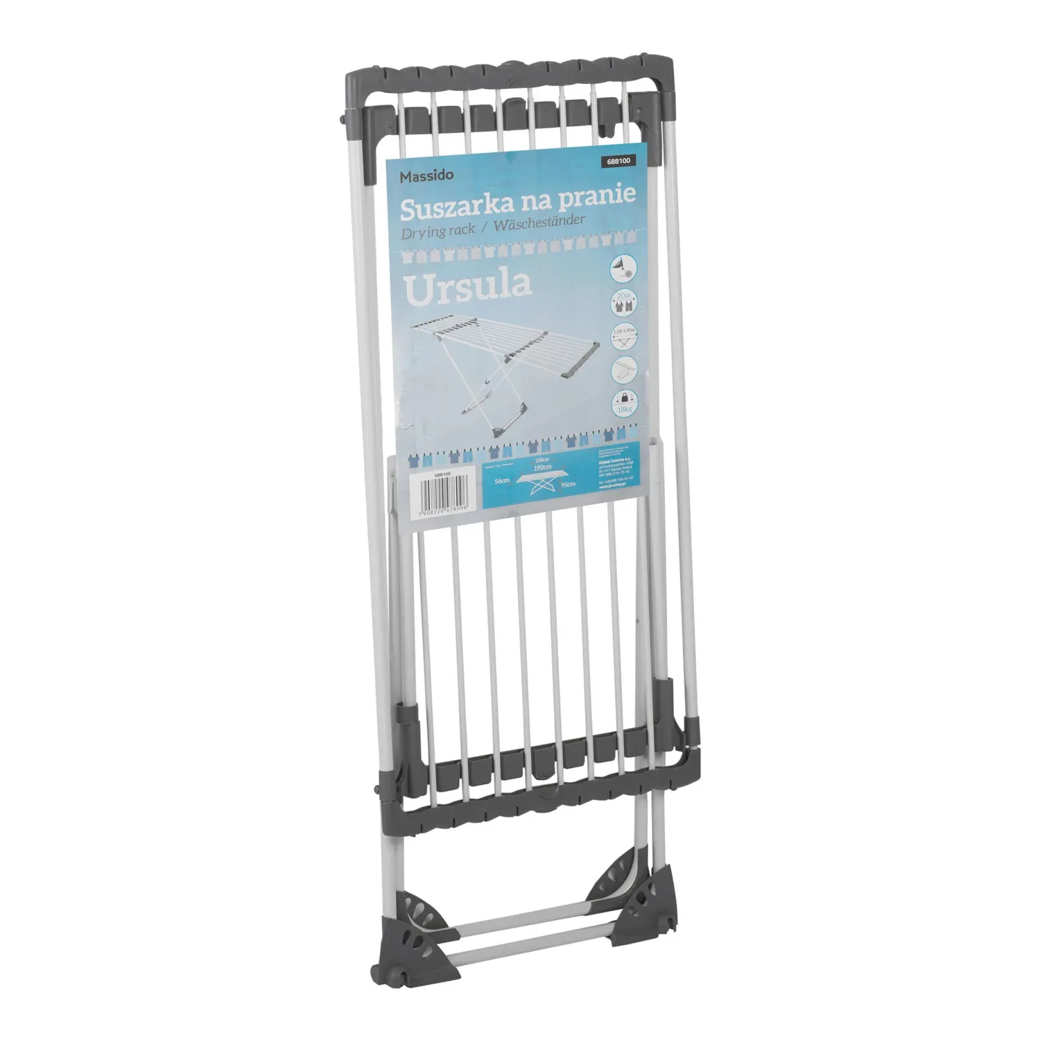 Ursula teleskopinė skalbinių džiovyklė su ratukais, 20 m - nuotrauka 1