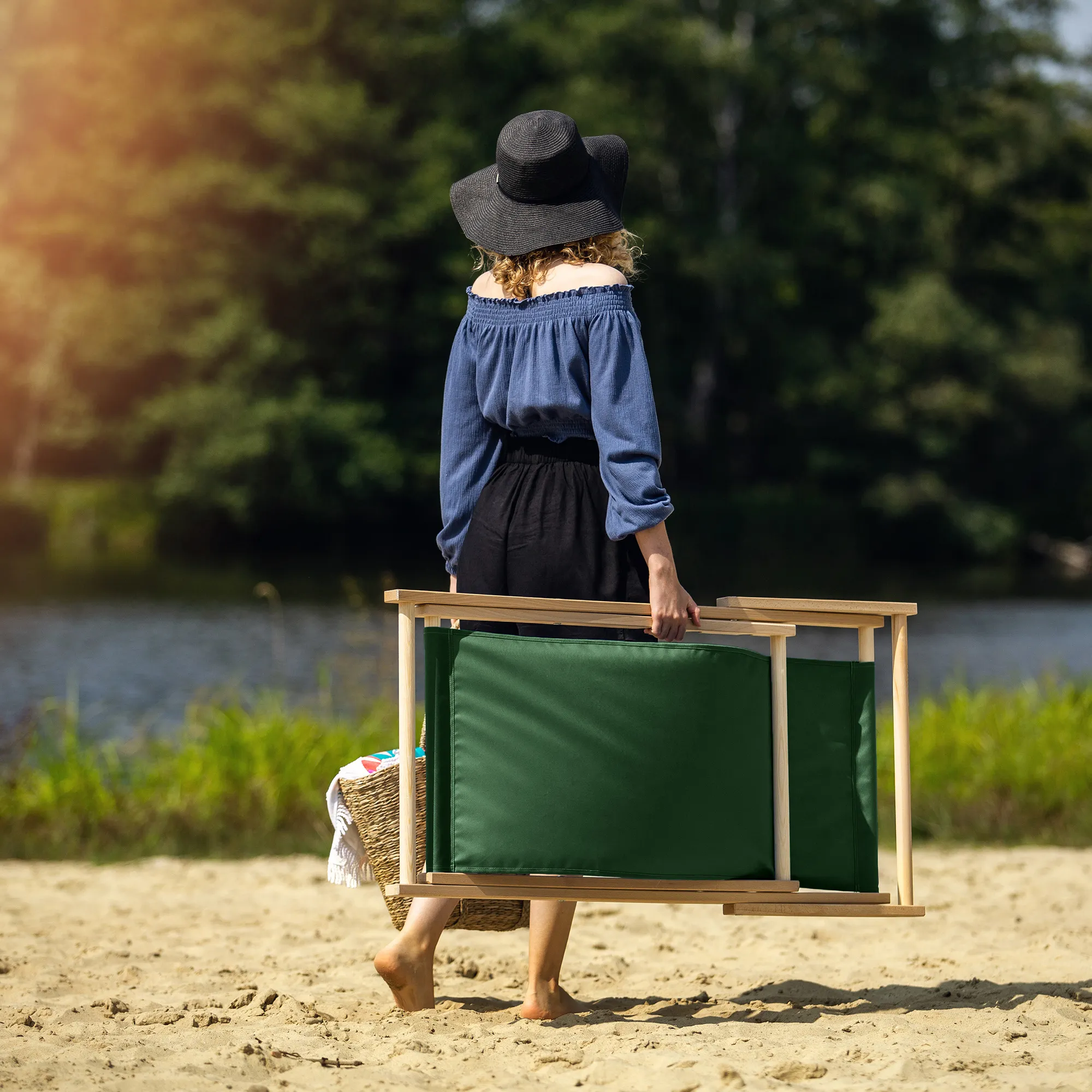 „Tulon“ medinis gultas, 80 x 63 cm, butelio žalios spalvos, 2 vnt.