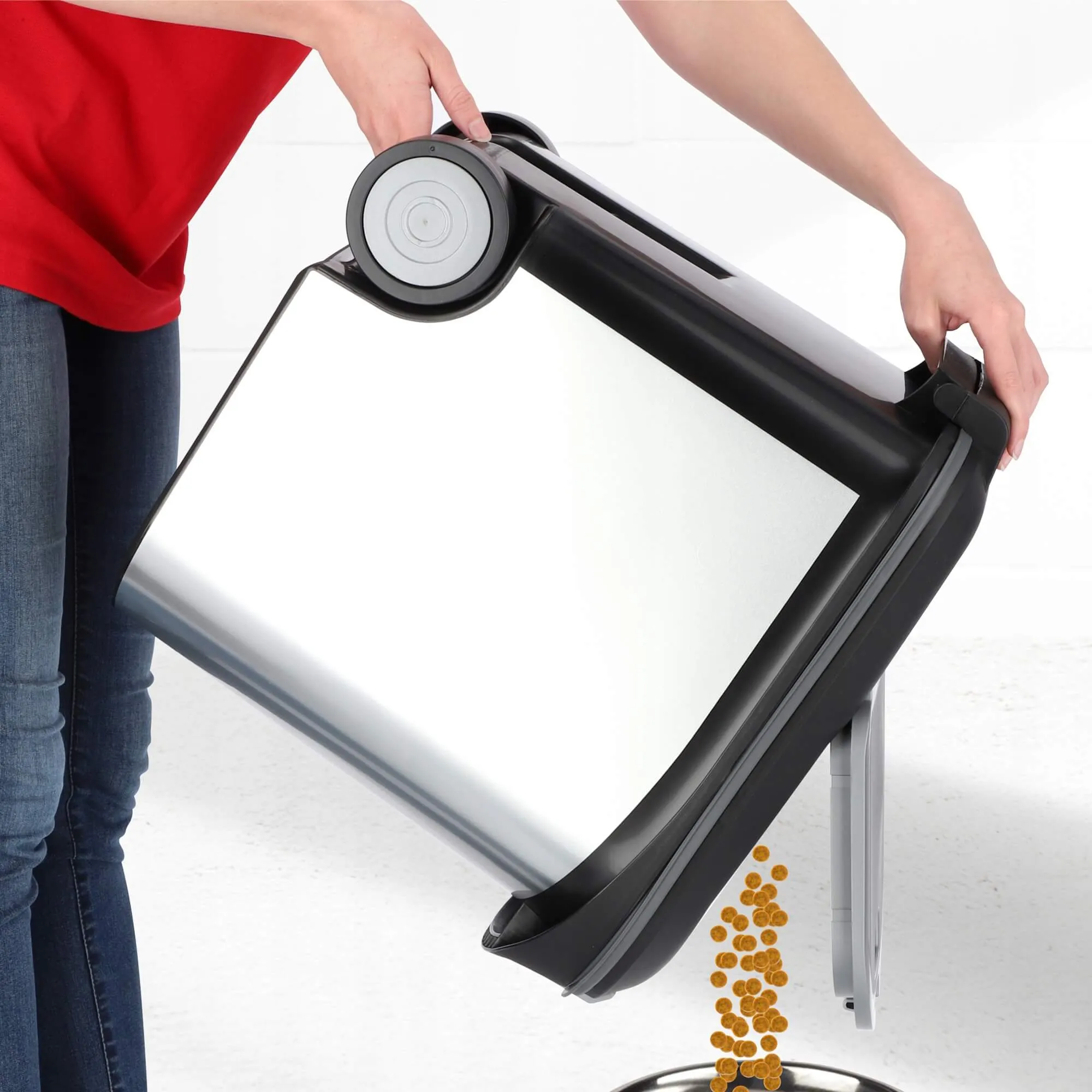 Curver 35 l naminių gyvūnėlių ėdalo konteineris, sidabrinis