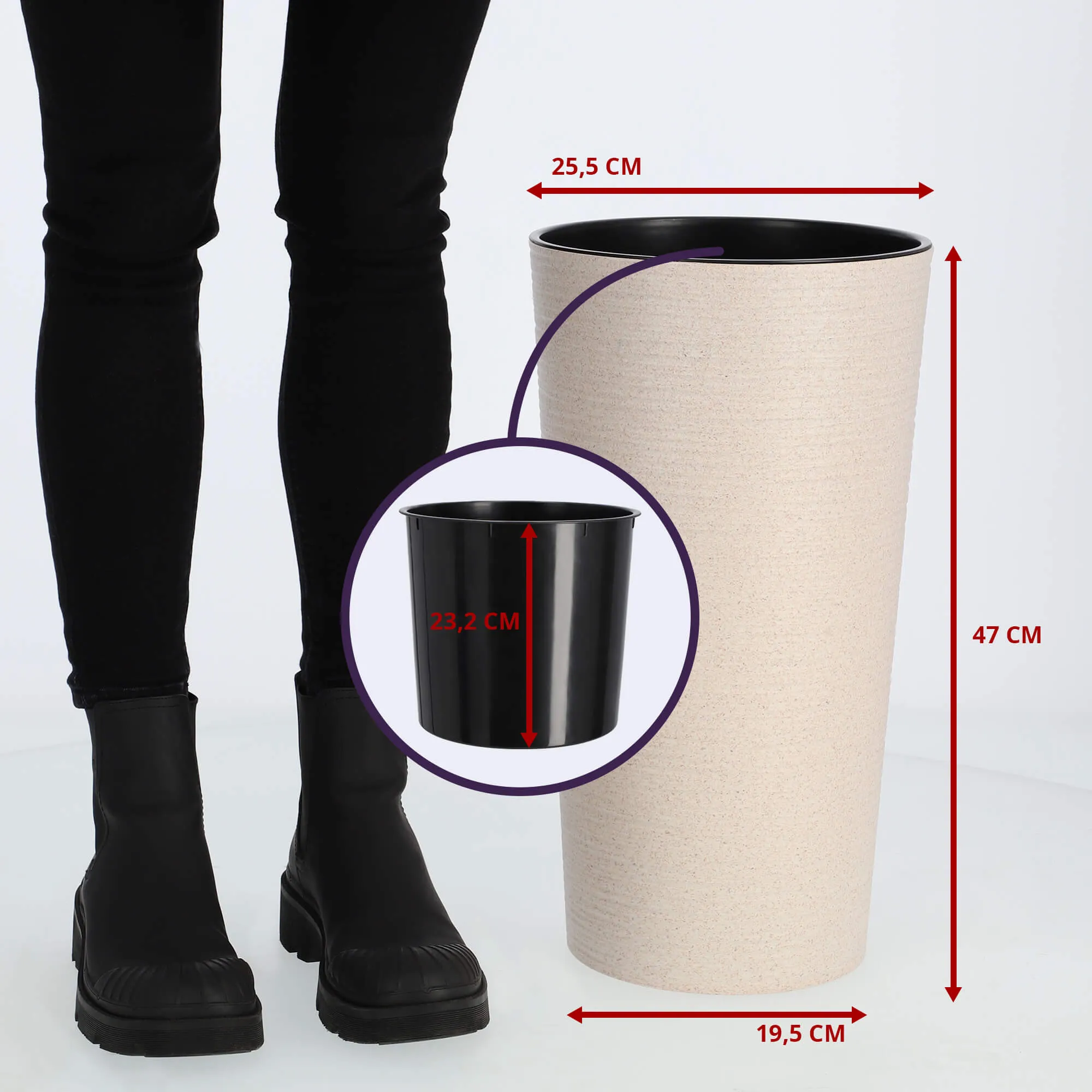 Latina kalto formos gėlių vazonas 25 cm