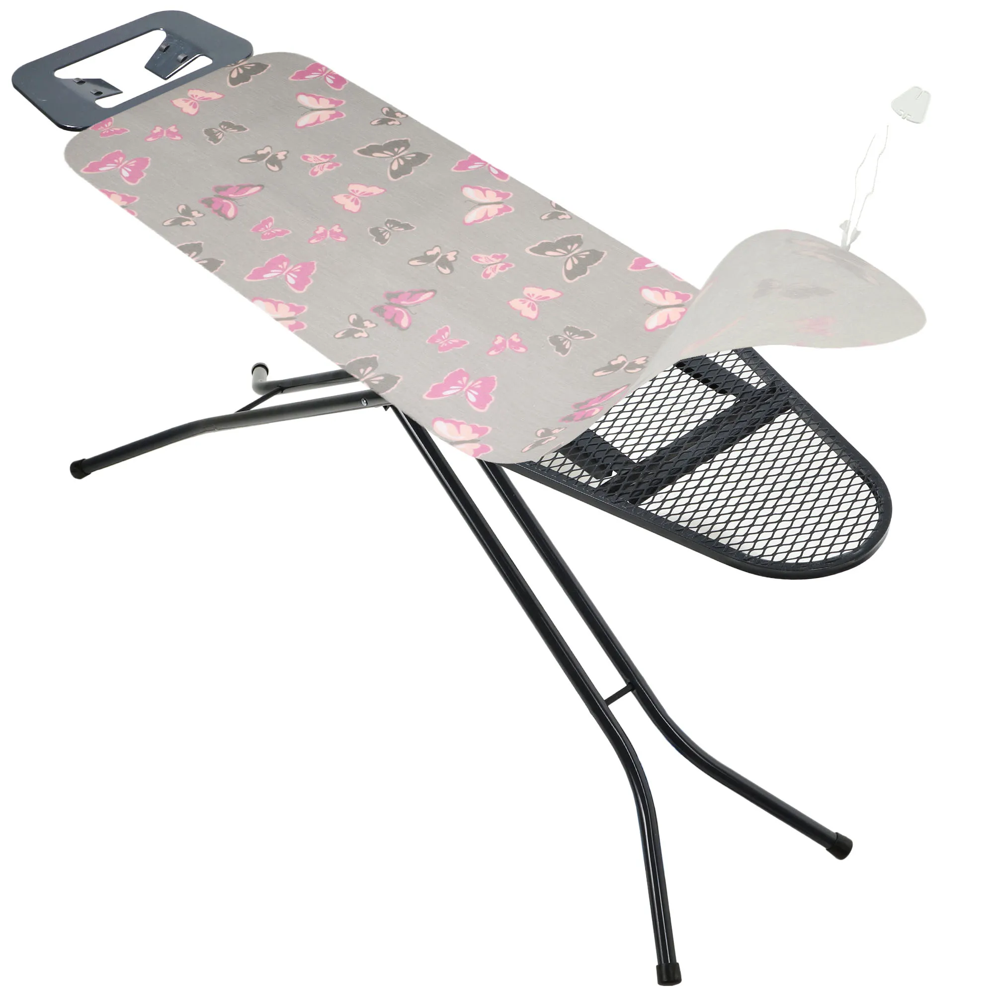 Viseu lyginimo lentos užvalkalas, tamprus, 115×40 cm, drugeliai