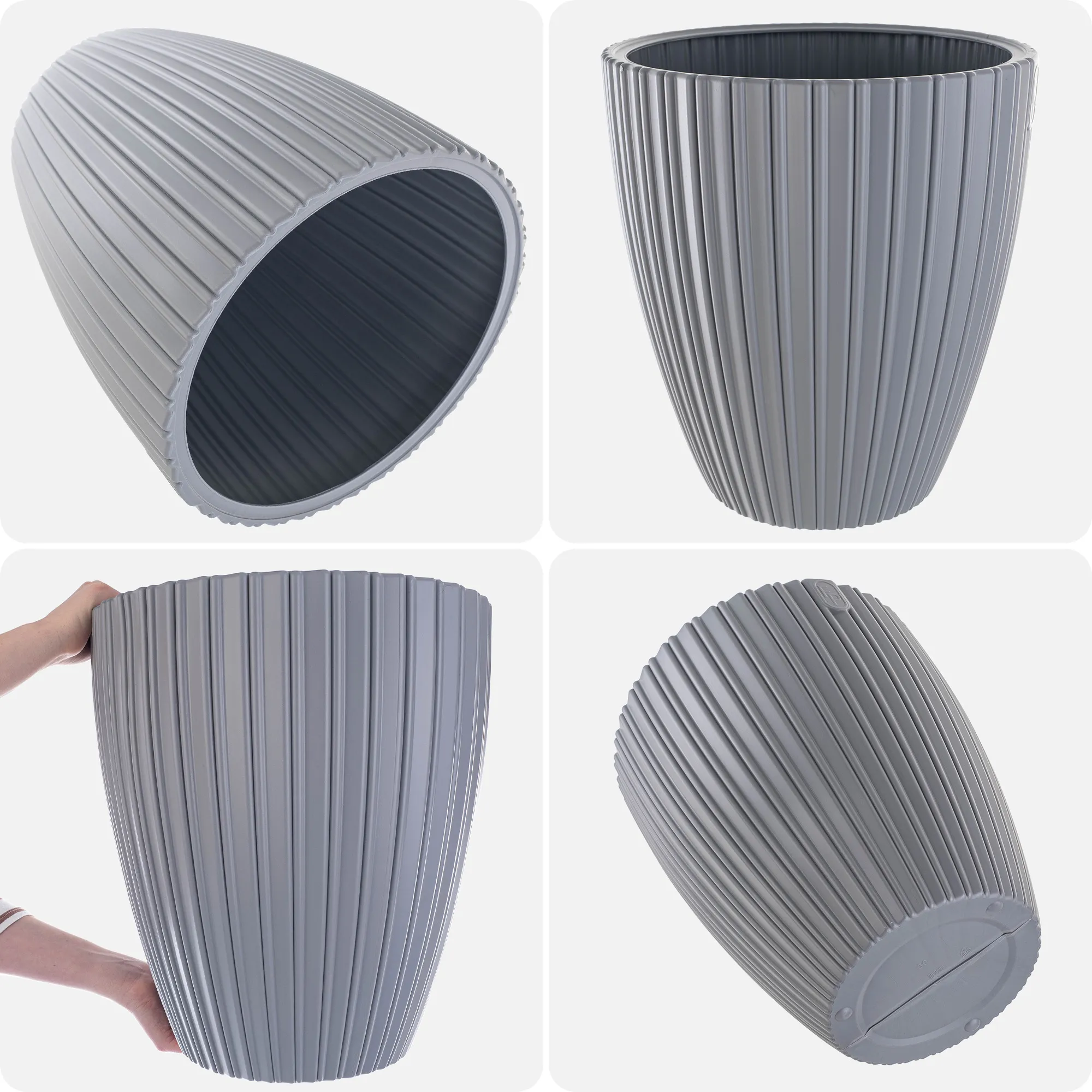 Raivael gėlių vazonas 30 cm platinos spalvos