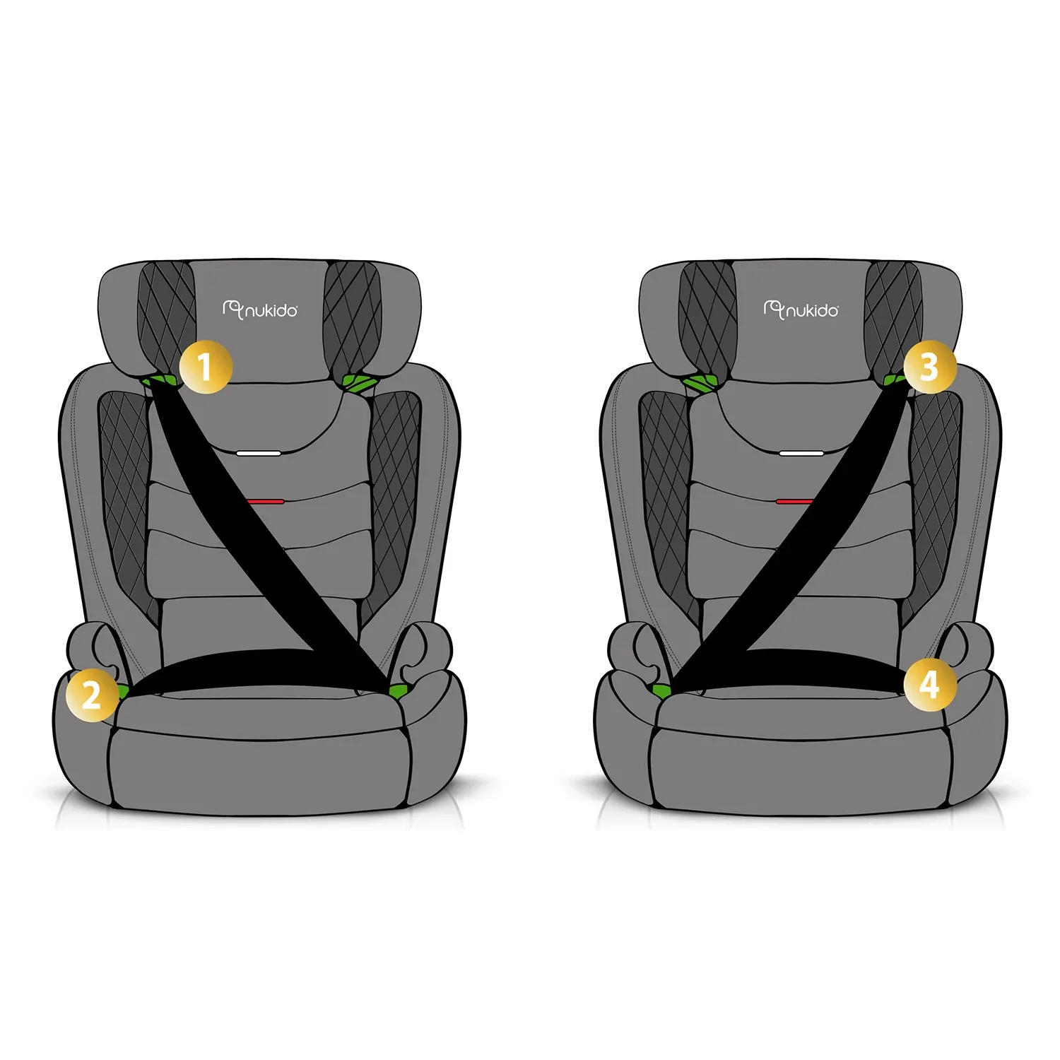 Nukido Louis automobilinė kėdutė, juoda/tamsiai mėlyna, 15-36 kg, ISOFIX - nuotrauka 1