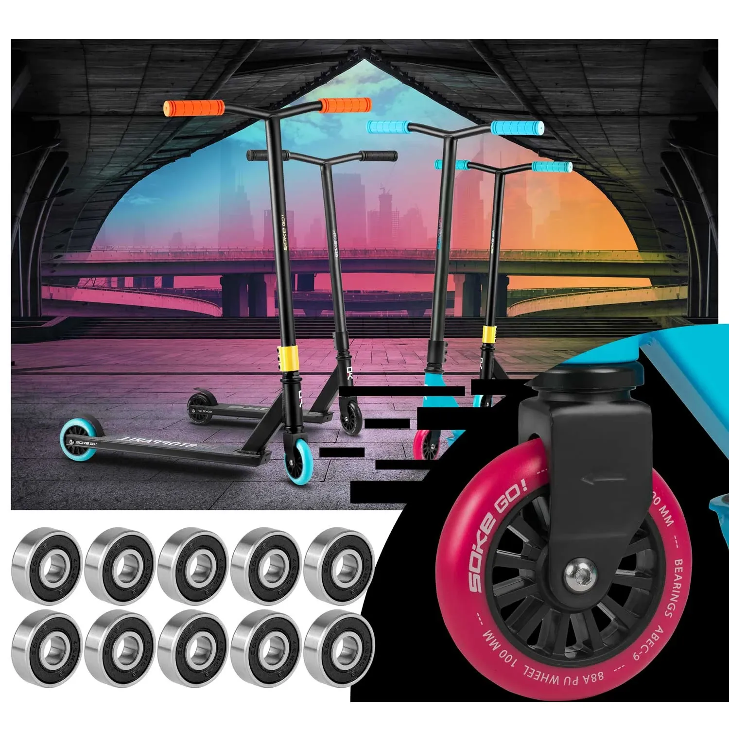 ABEC-9 guoliai paspirtukams 10 vnt. - nuotrauka 1