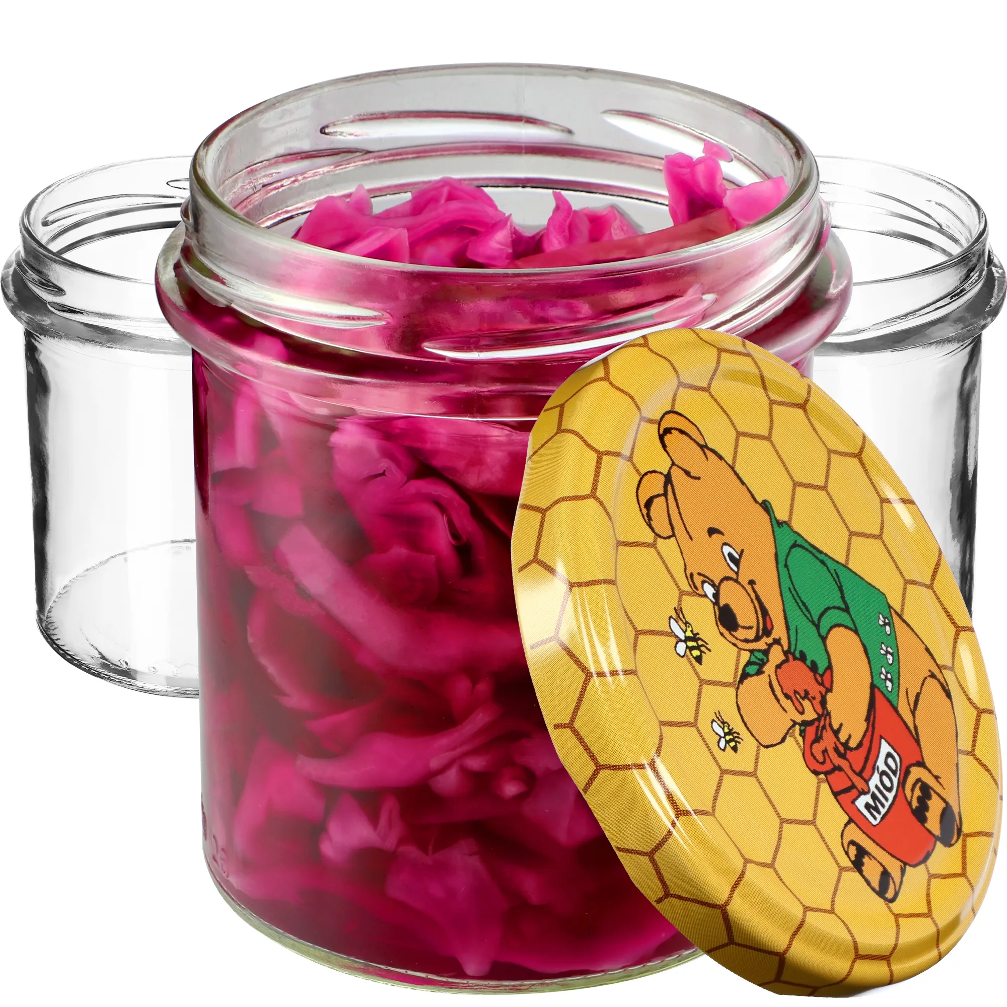 Avila konservavimo stiklainiai 350 ml 10 vnt. 82 mm + dangteliai „Medus“