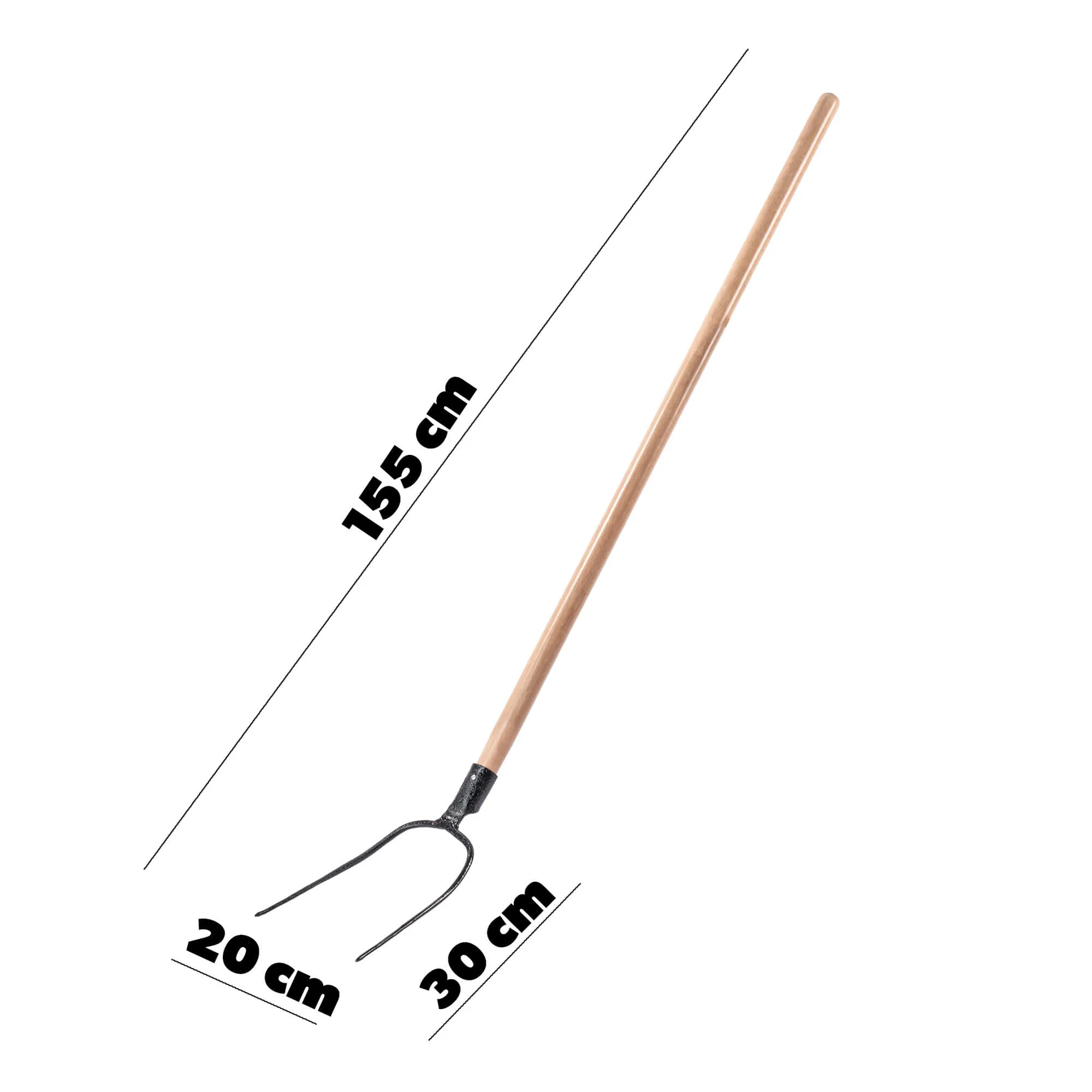 Macra plieninės šieno šakės, 2 dantų, 155 cm