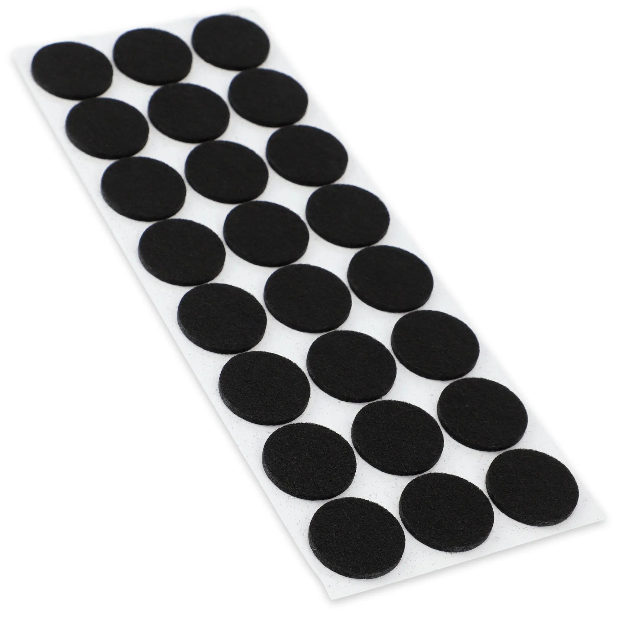 Veltinio pagalvėlės apvaliems baldams „Sort“, 29 mm, juodos, 24 vnt. rinkinys