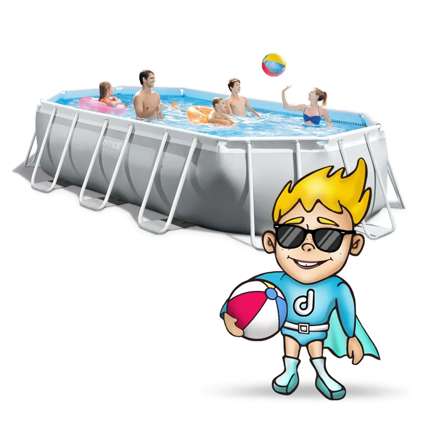 Karkasinis sodo baseinas 503 x 274 x 122 cm 21 viename Intex 26796 + burbulų aparatas NEMOKAMAI - nuotrauka 1