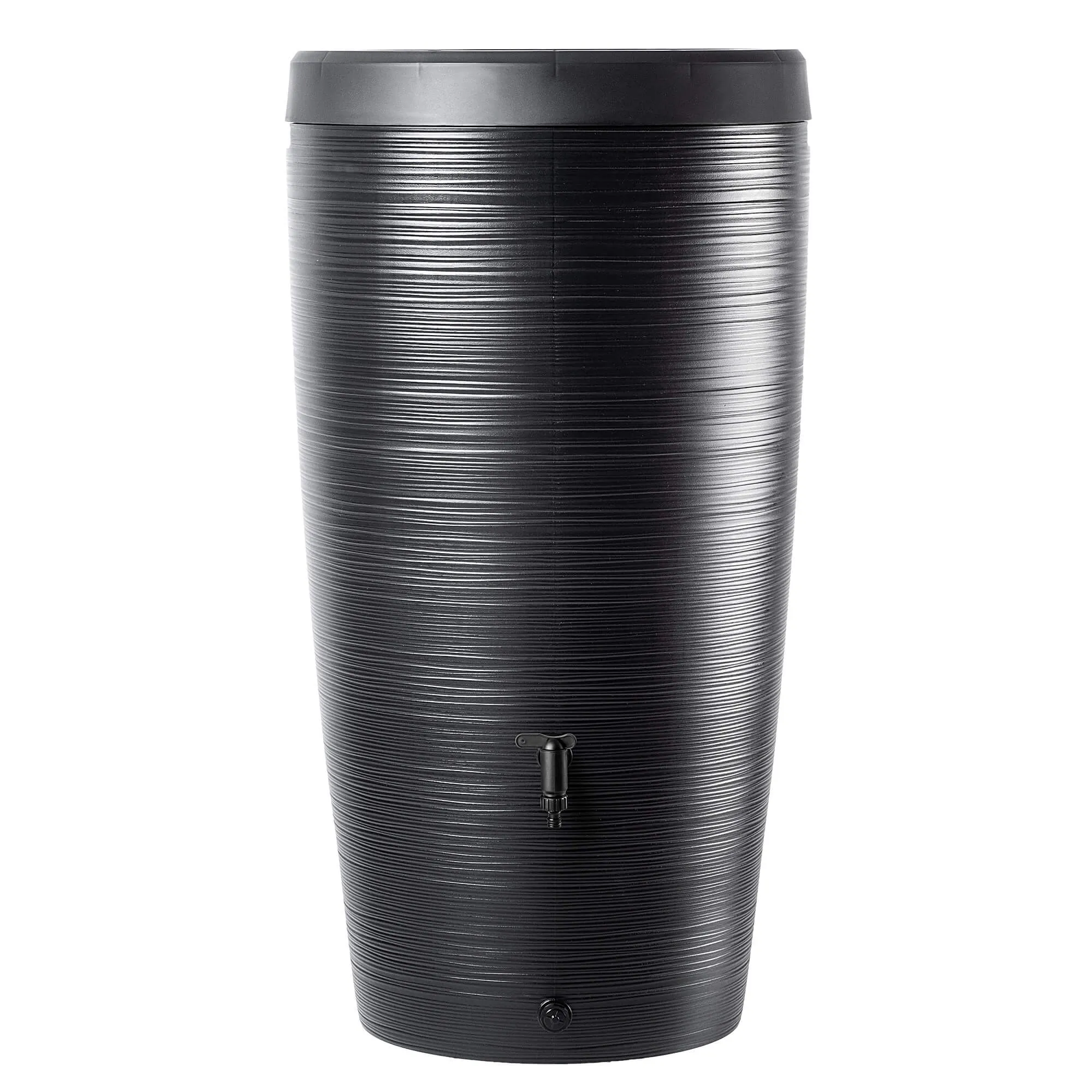 „Reveret“ 240 l lietaus vandens bakas su prijungimo komplektu, lygus, juodas