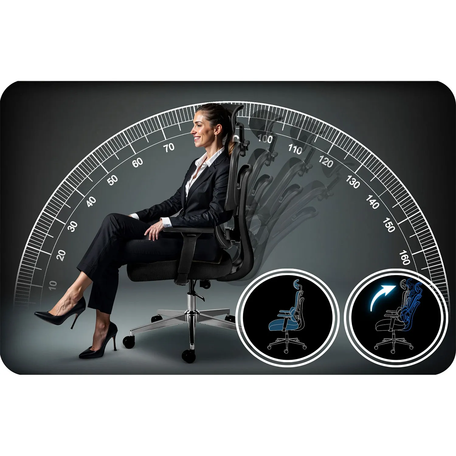 Sofotel Talin mikro tinklelio biuro kėdė – juoda - nuotrauka 1