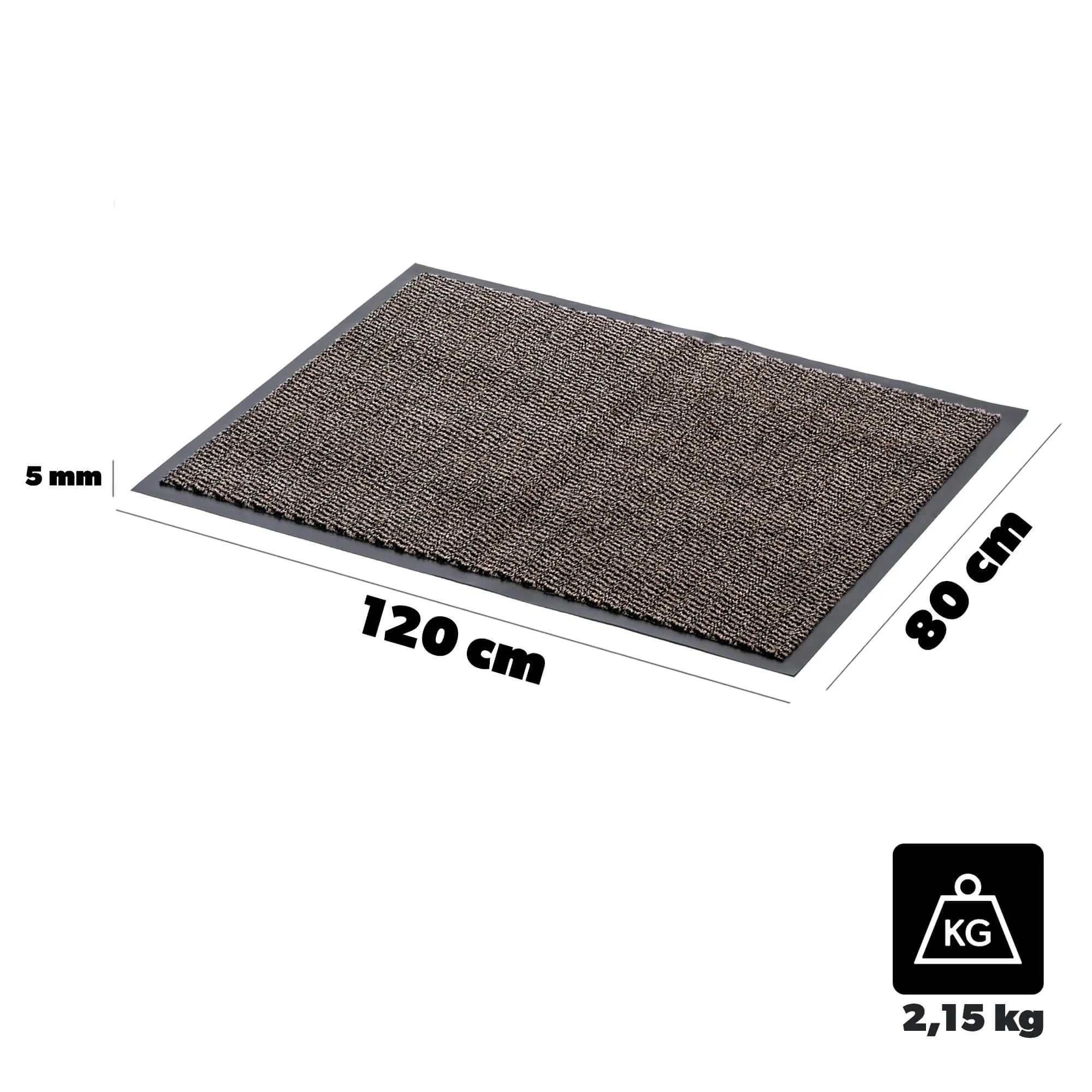 Carnate kilimėlis durims, 80×120 cm, rudas
