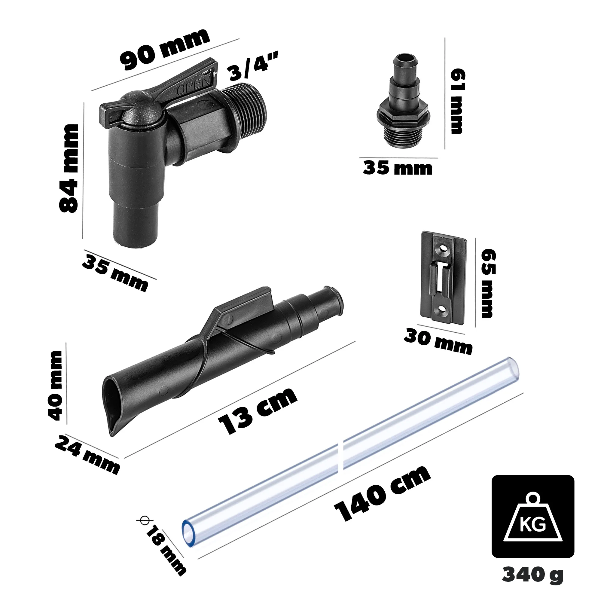 „Test“ jungčių rinkinys su čiaupu