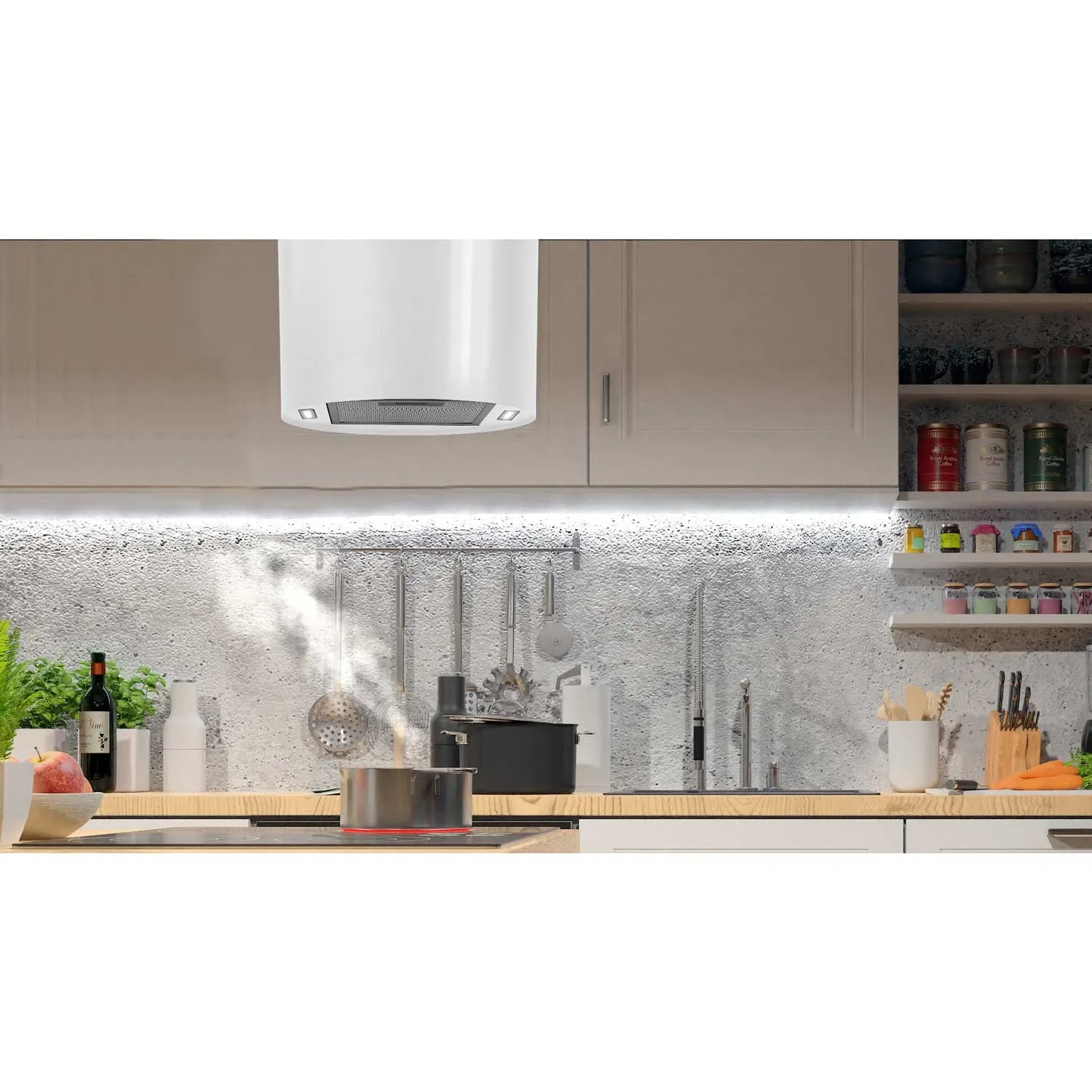 Pakabinamas virtuvės gartraukis, 35 cm, baltas, BT-228 - nuotrauka 1