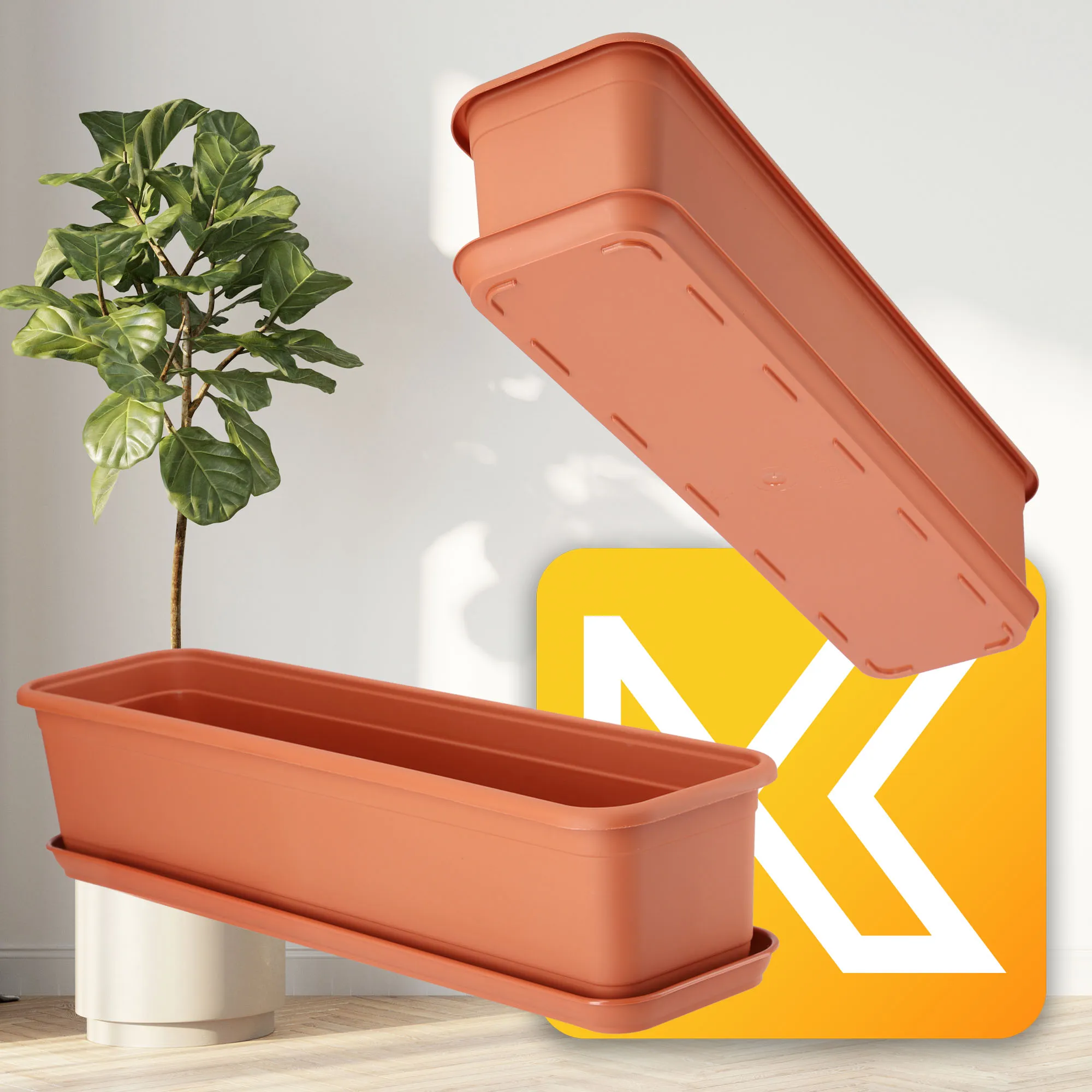 „Evron“ balkono dėžė su pagrindu ir rankenomis