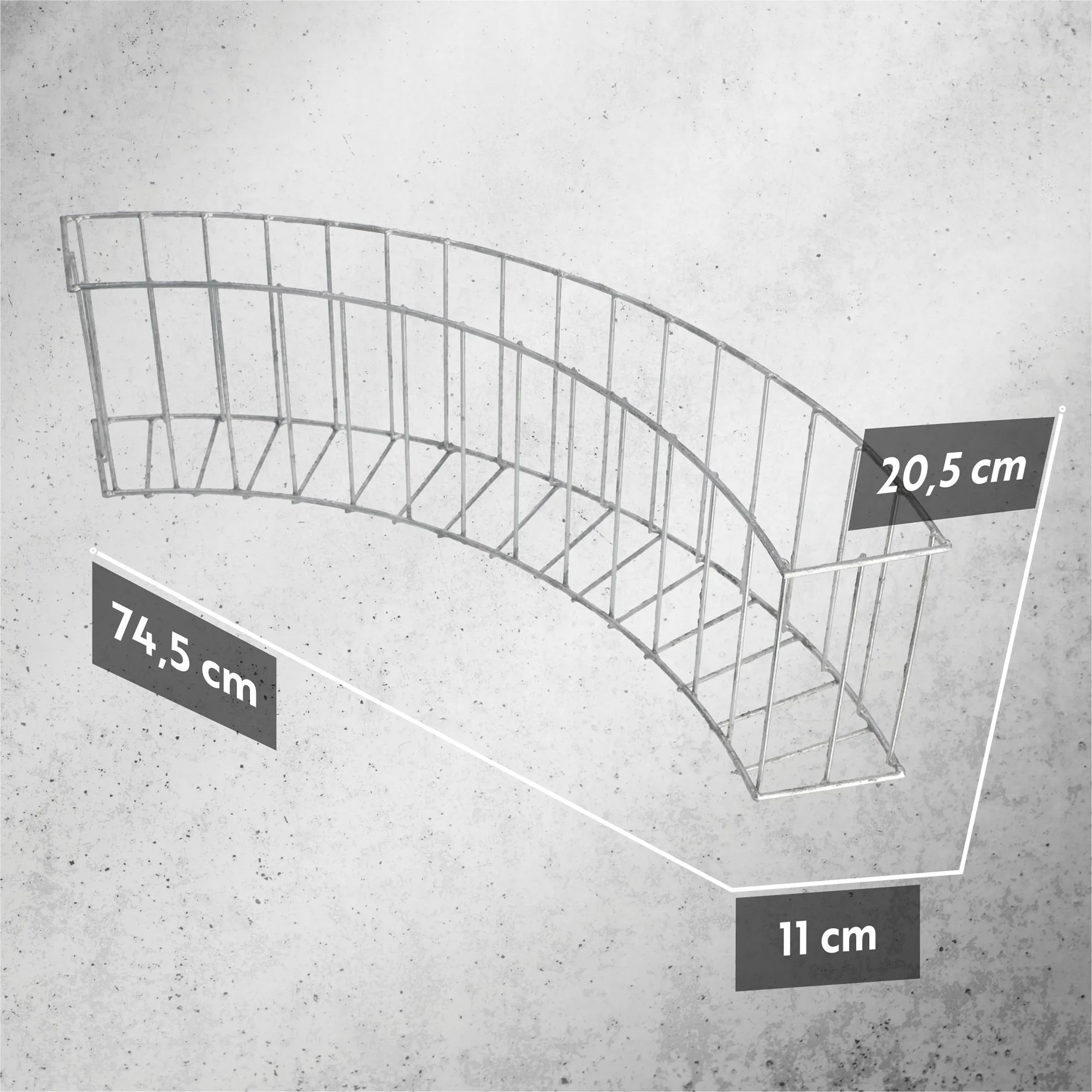 Izole plieninis sodo apvadas 20 x 74 cm