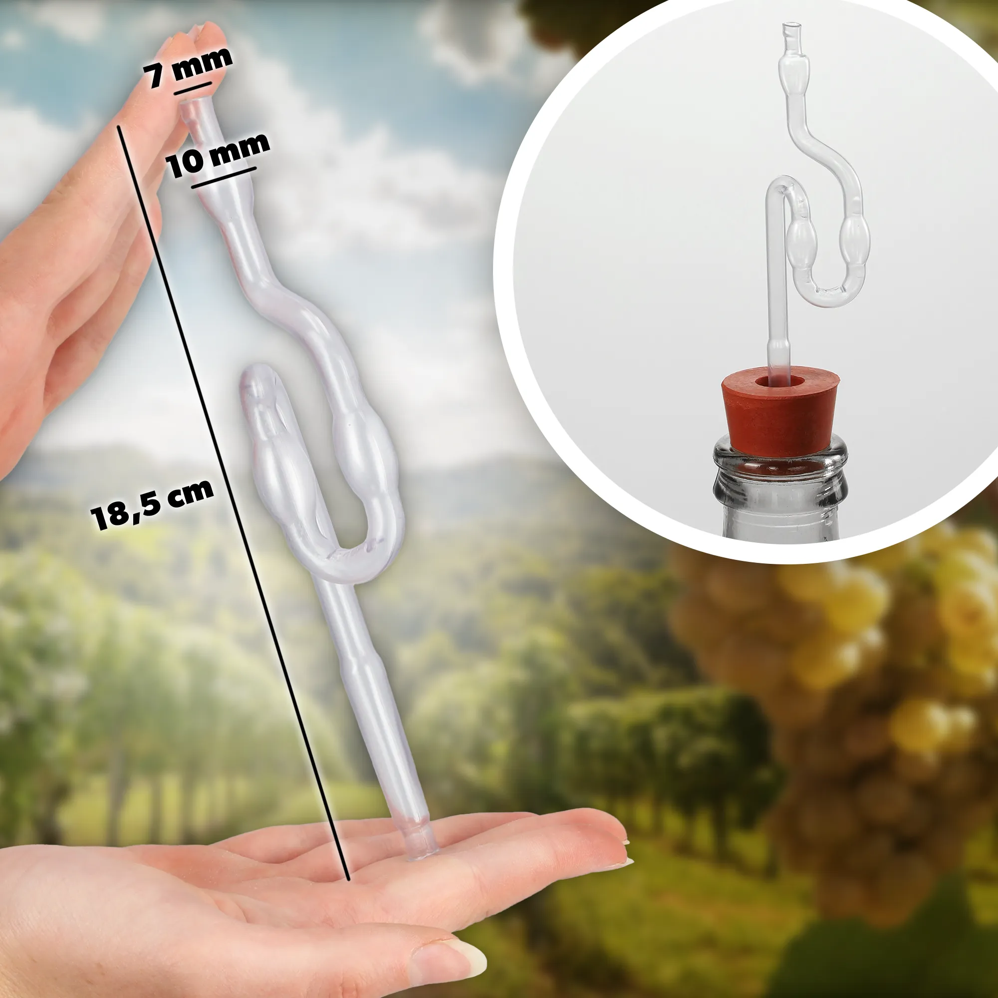 Vyno rinkinys 10 l butelis + kamštis nr. 3 + plastikinis vamzdelis