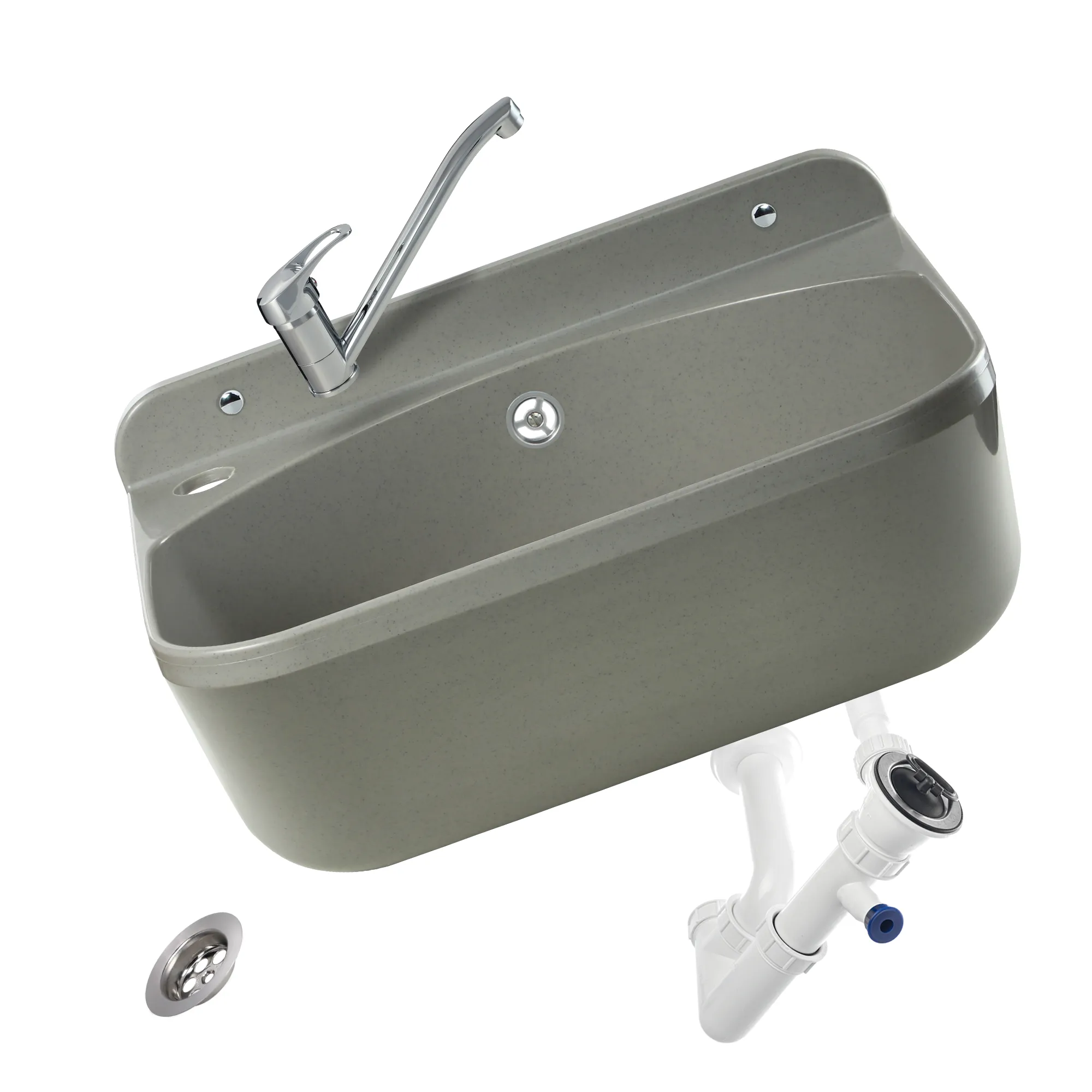 Gospo Eko kriauklė su pasukamu maišytuvu, pilka