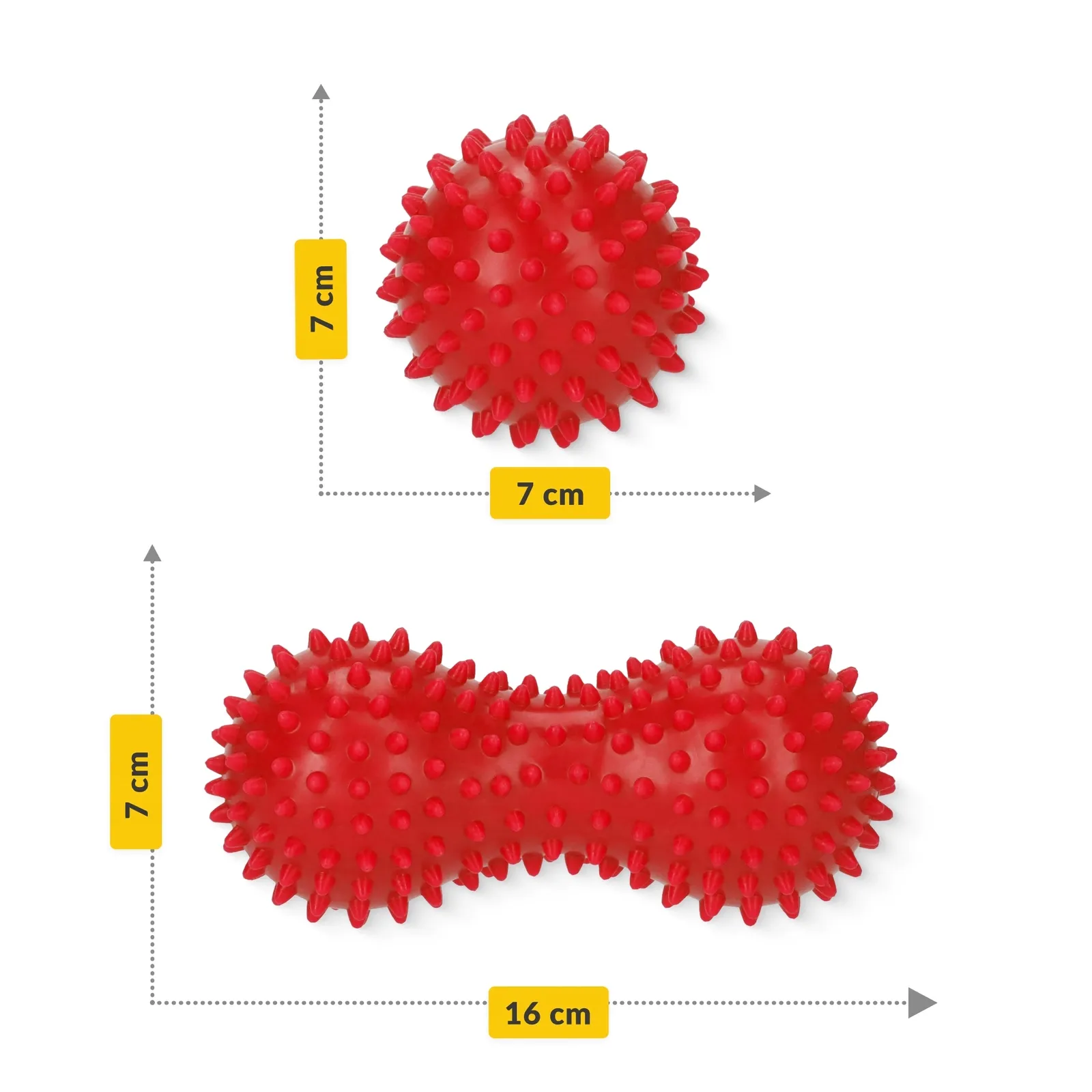 Dvigubas sensorinis masažo kamuoliukas