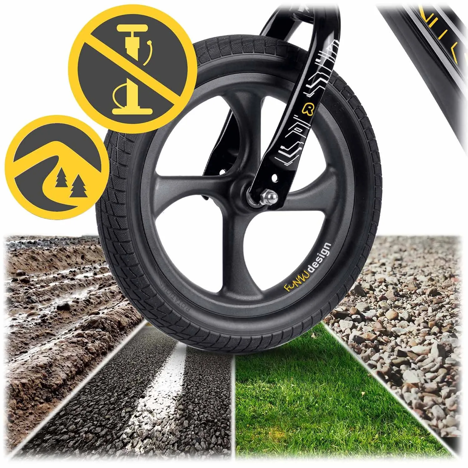 Ricokids FUNNU balansinis dviratis vaikams - nuotrauka 1