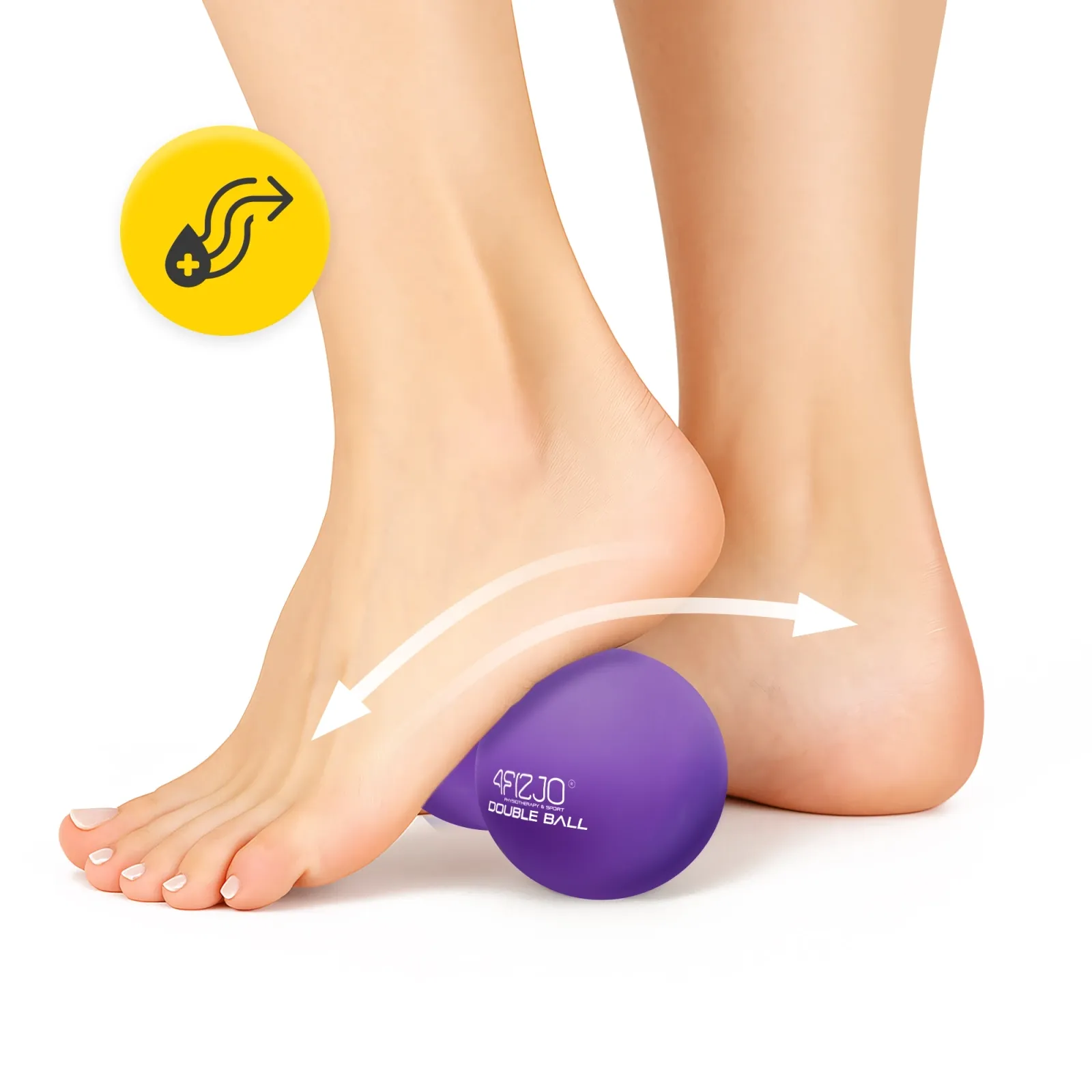 Dvigubas masažinis kamuoliukas DOUBLE BALL violetinis