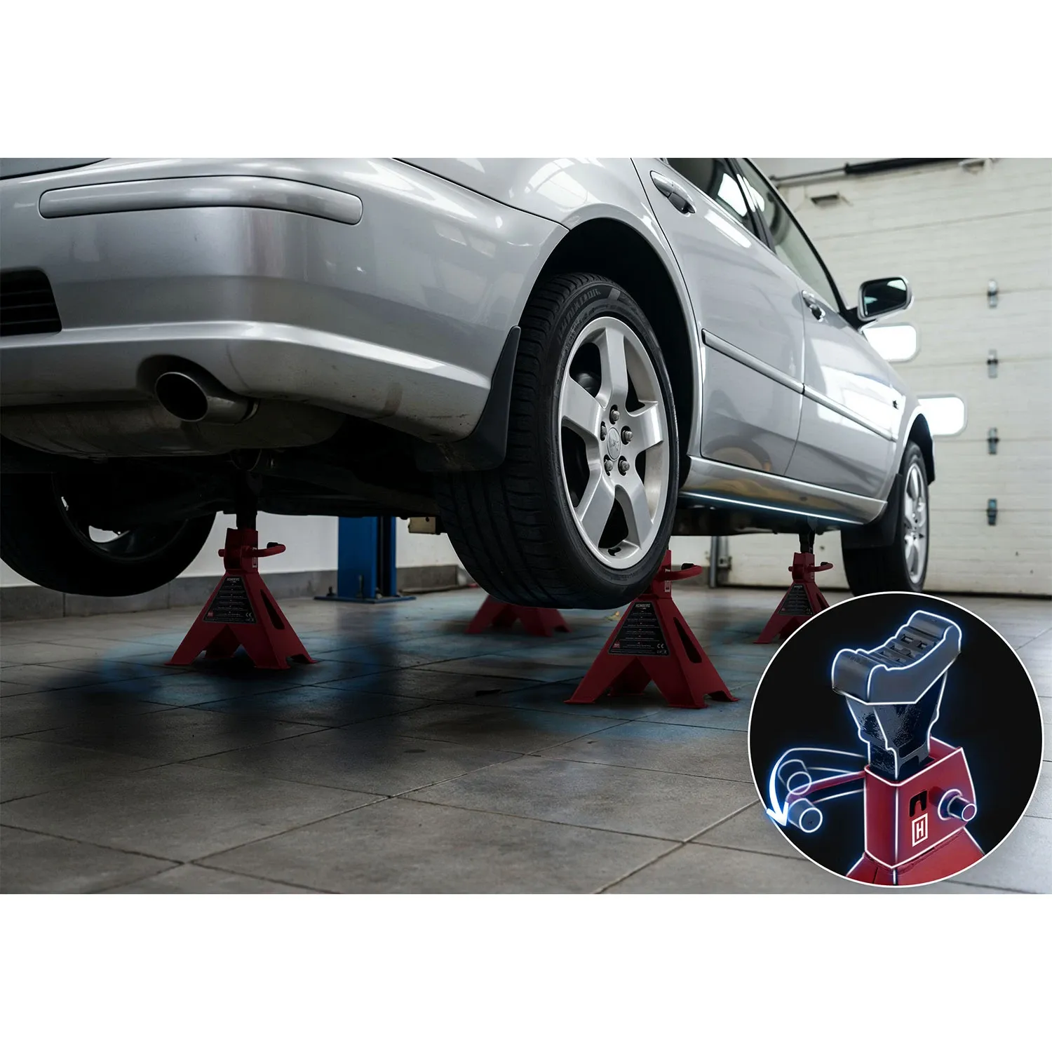 Dirbtuvių automobilių domkratų stovai, 3 t, 2 vnt., Humberg HM-384 - nuotrauka 1