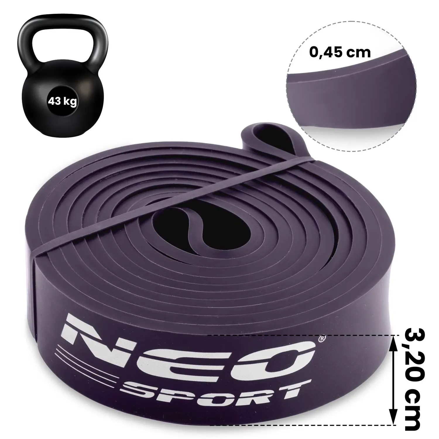 NS-960 Neo-Sport violetinė mankštos pasipriešinimo juosta - nuotrauka 1