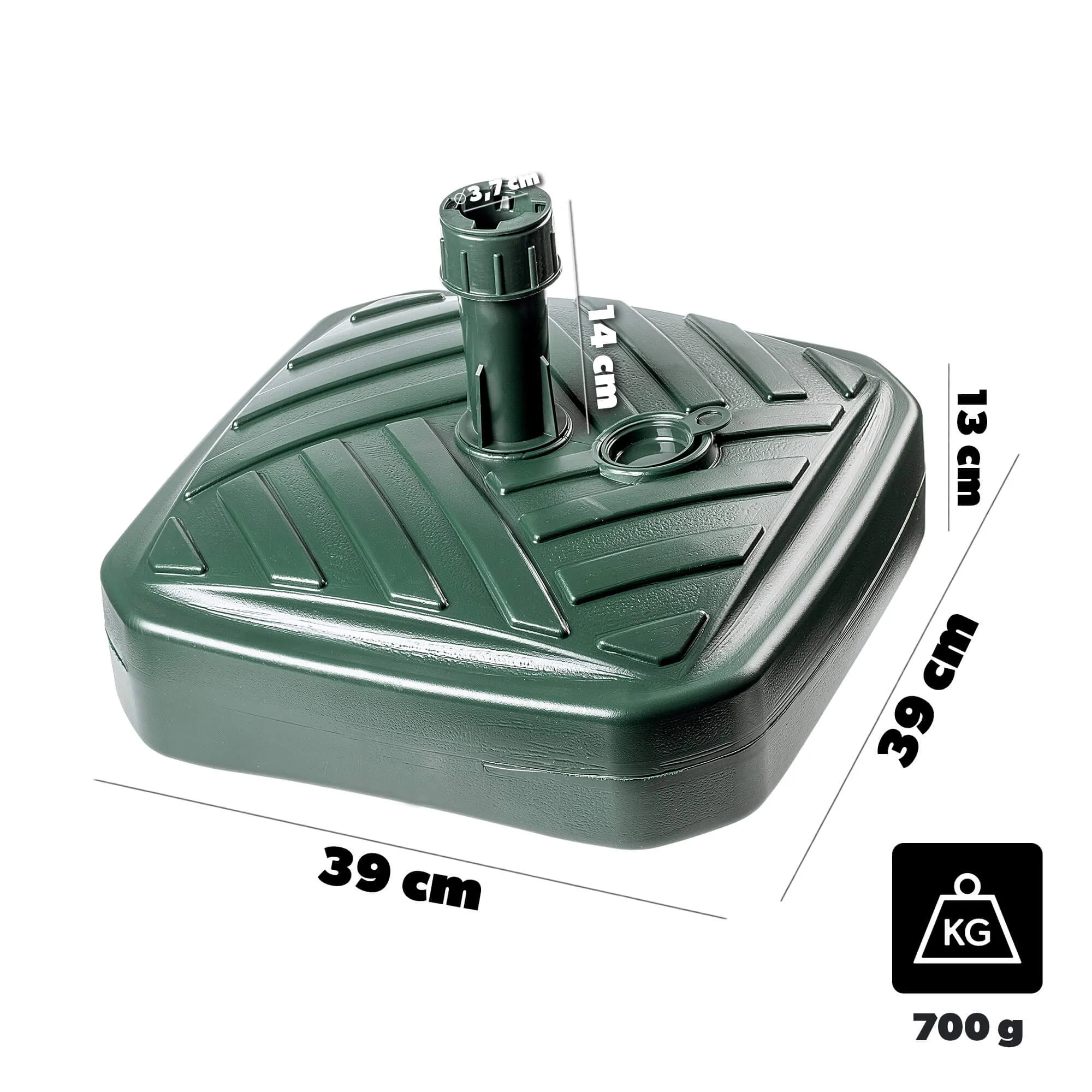 „Solero“ sodo skėčio pagrindas su juostelėmis, kvadratinis, žalias